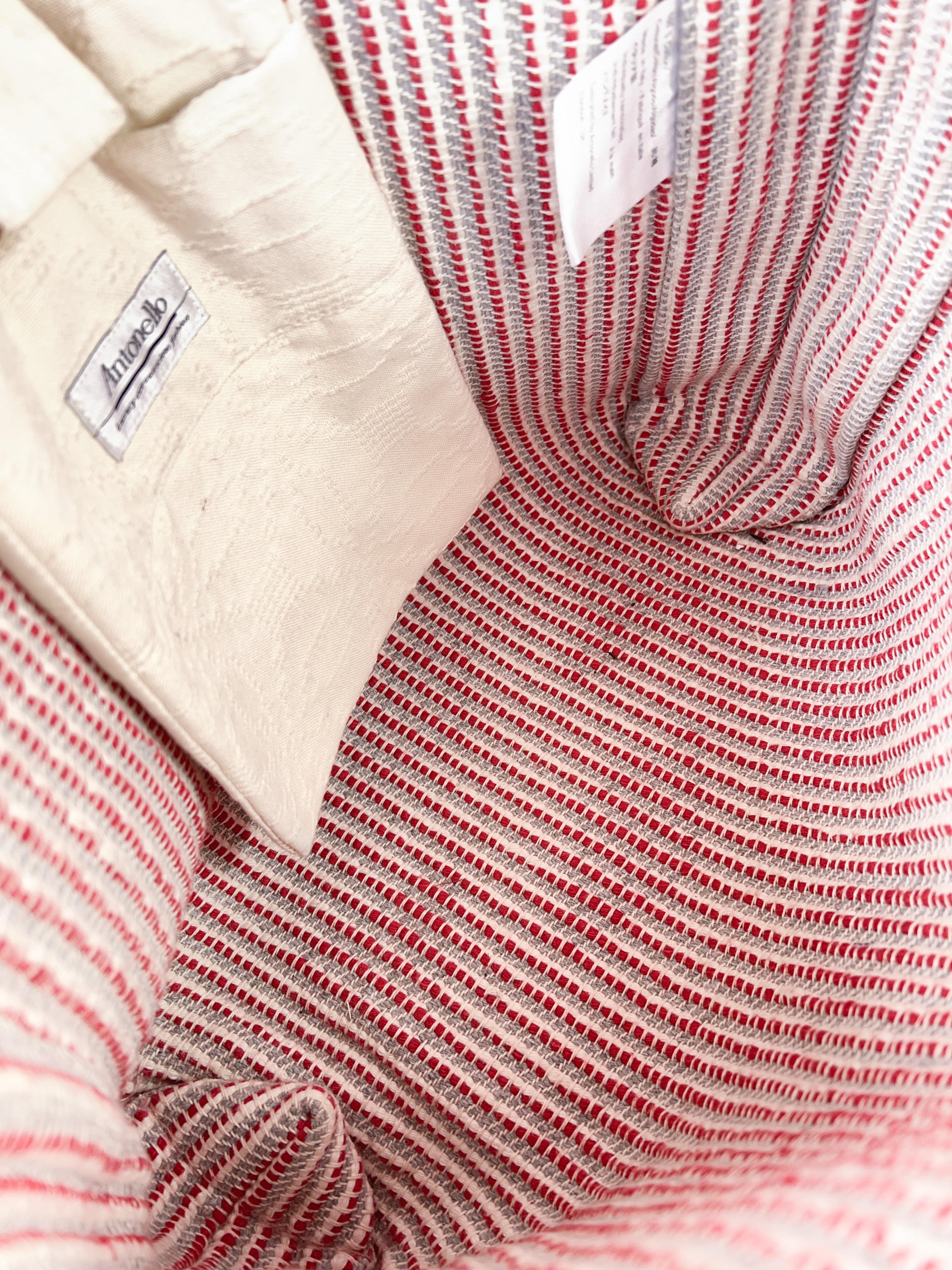 Antonello red, white, and blue tote