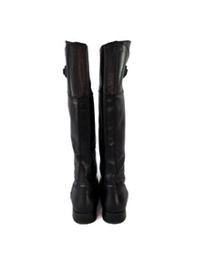 Frye black leather tall boots size 8