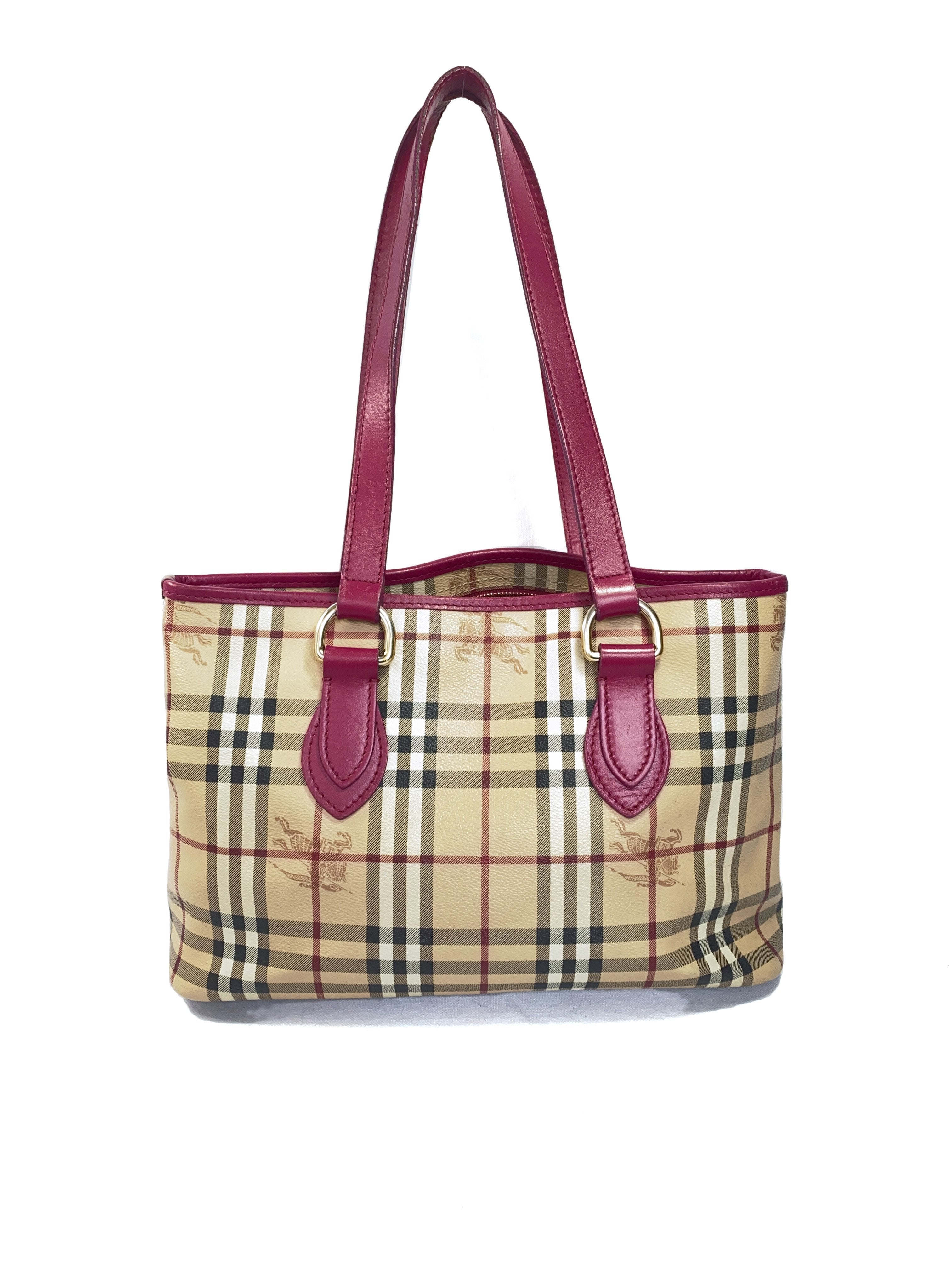 Burberry plaid nova check and pink shoulder bag - My Girlfriend's Wardrobe LLC