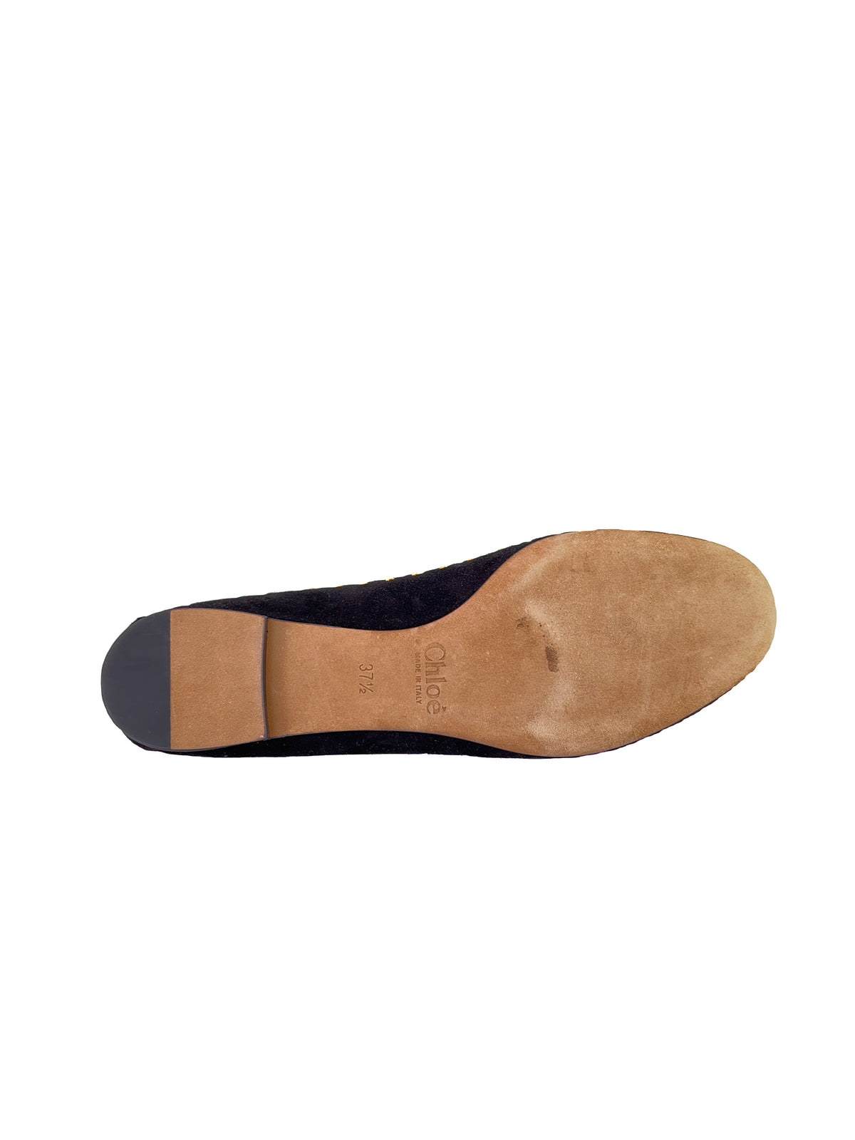 Chloé black suede studded Lauren flats size 37.5 NEW