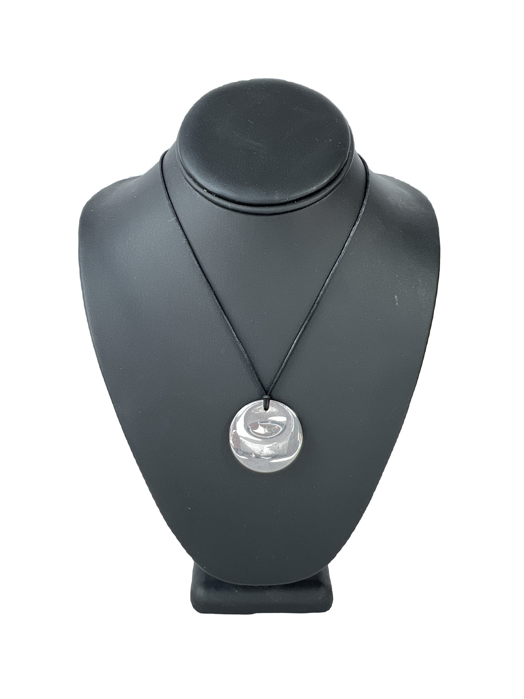 Tiffany & Co Elsa Peretti round silver pendant on cord