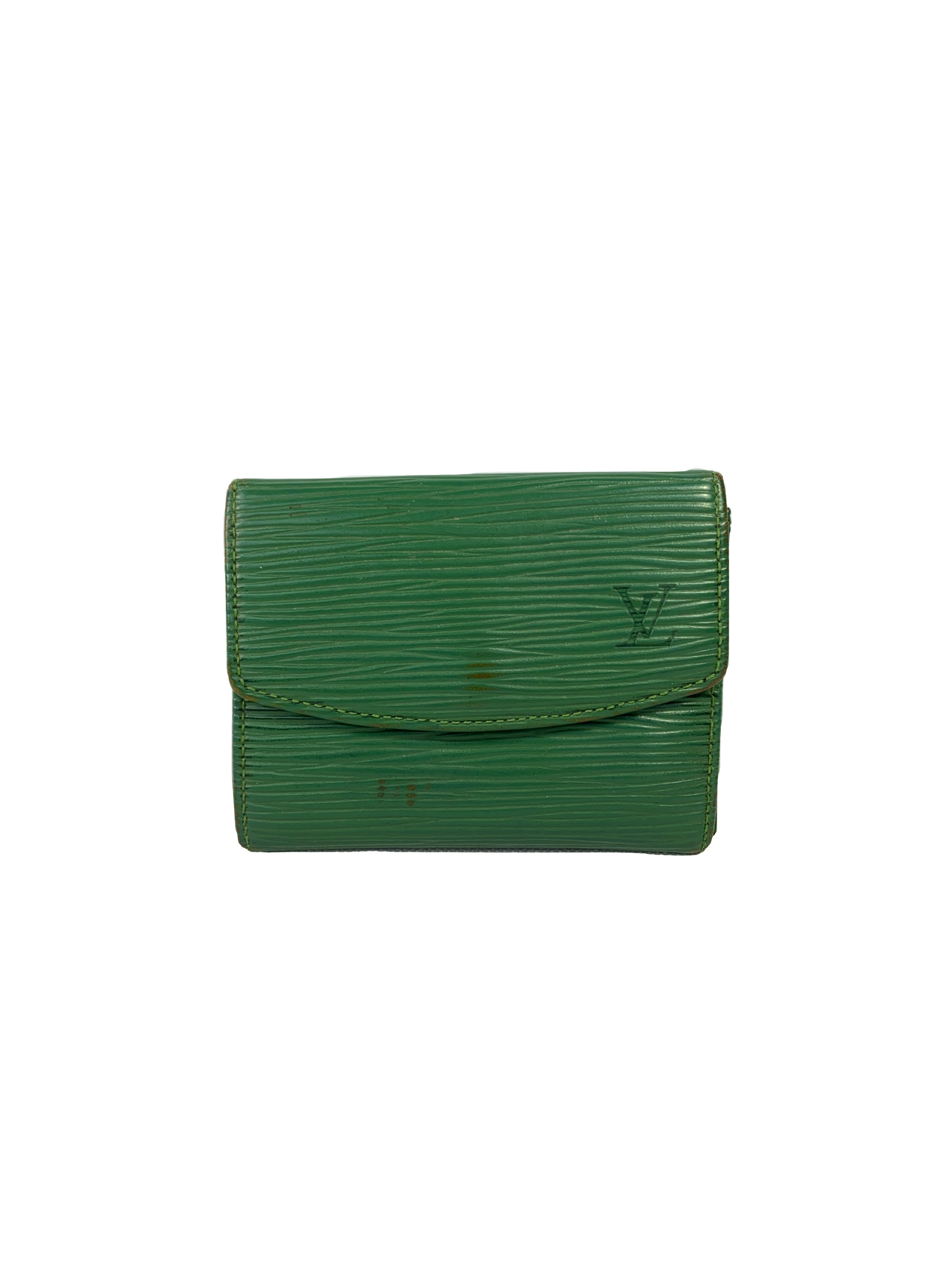 Louis Vuitton vintage epi green porte monnaie simple wallet