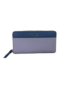 Kate Spade purple and blue colorblock zip around wallet