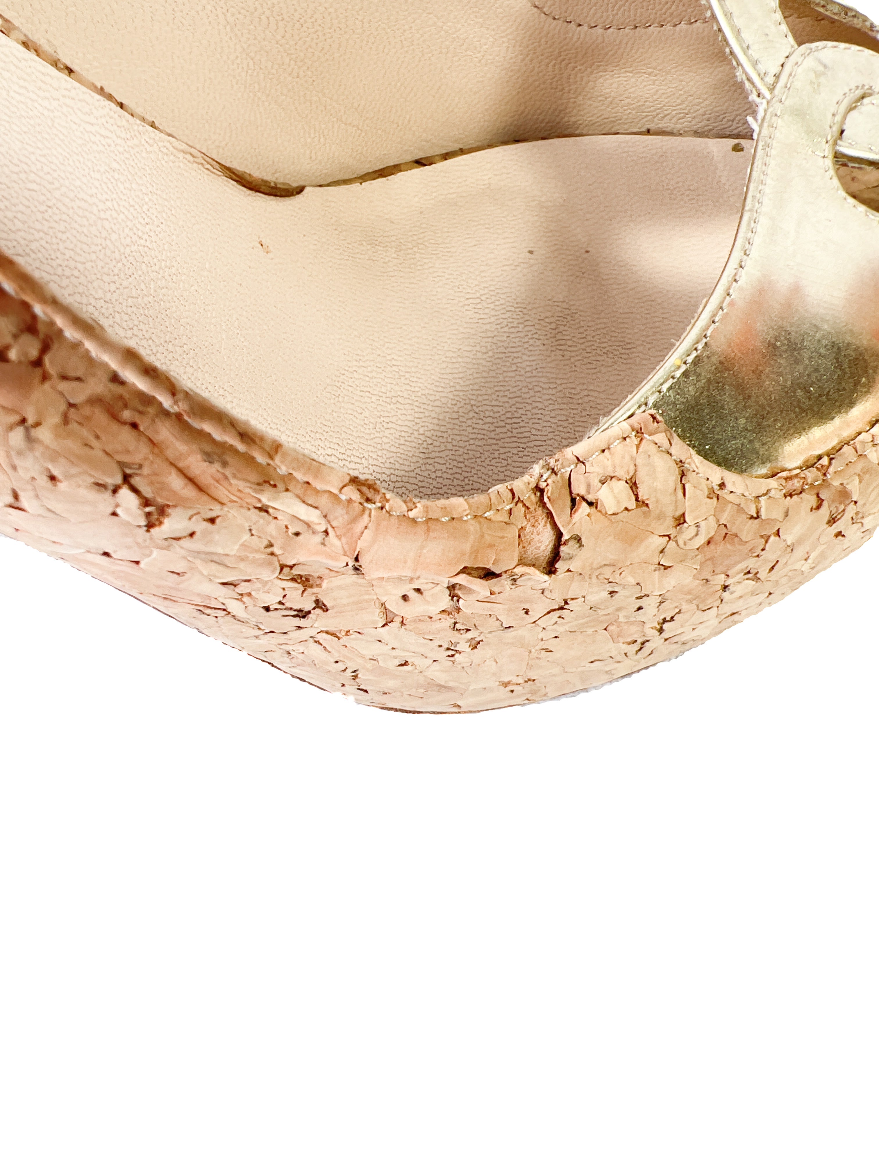 Christian Louboutin cork peep toe pumps size 38 AS IS