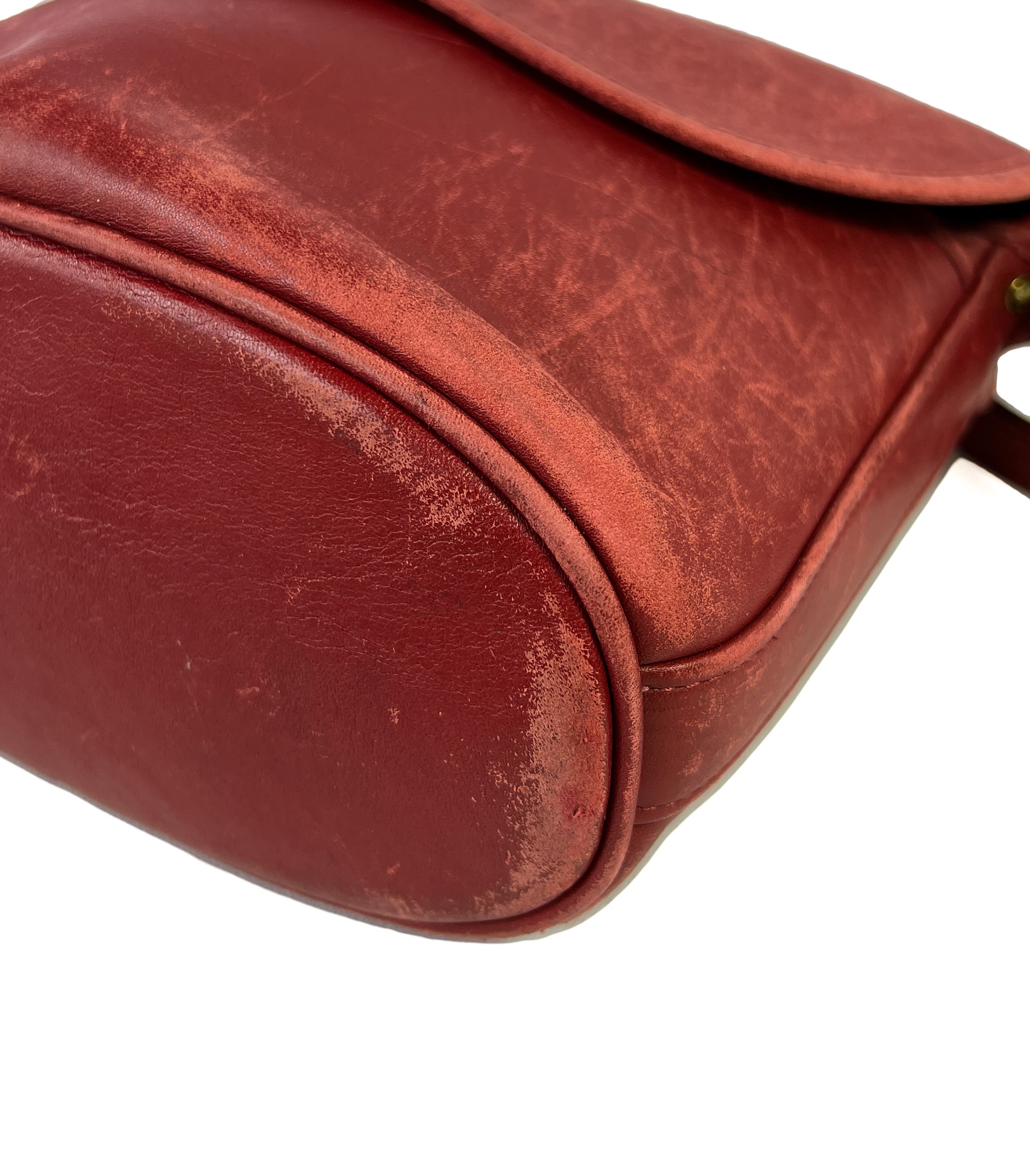 Coach red vintage leather crossbody