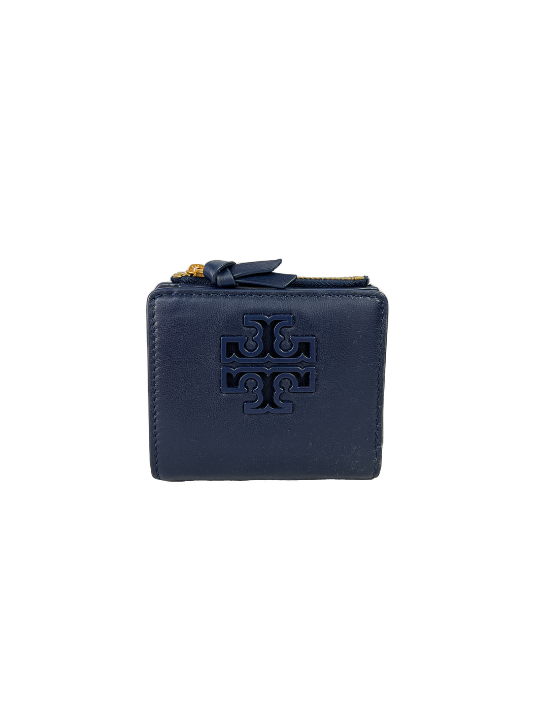 Tory Burch navy leather small wallet