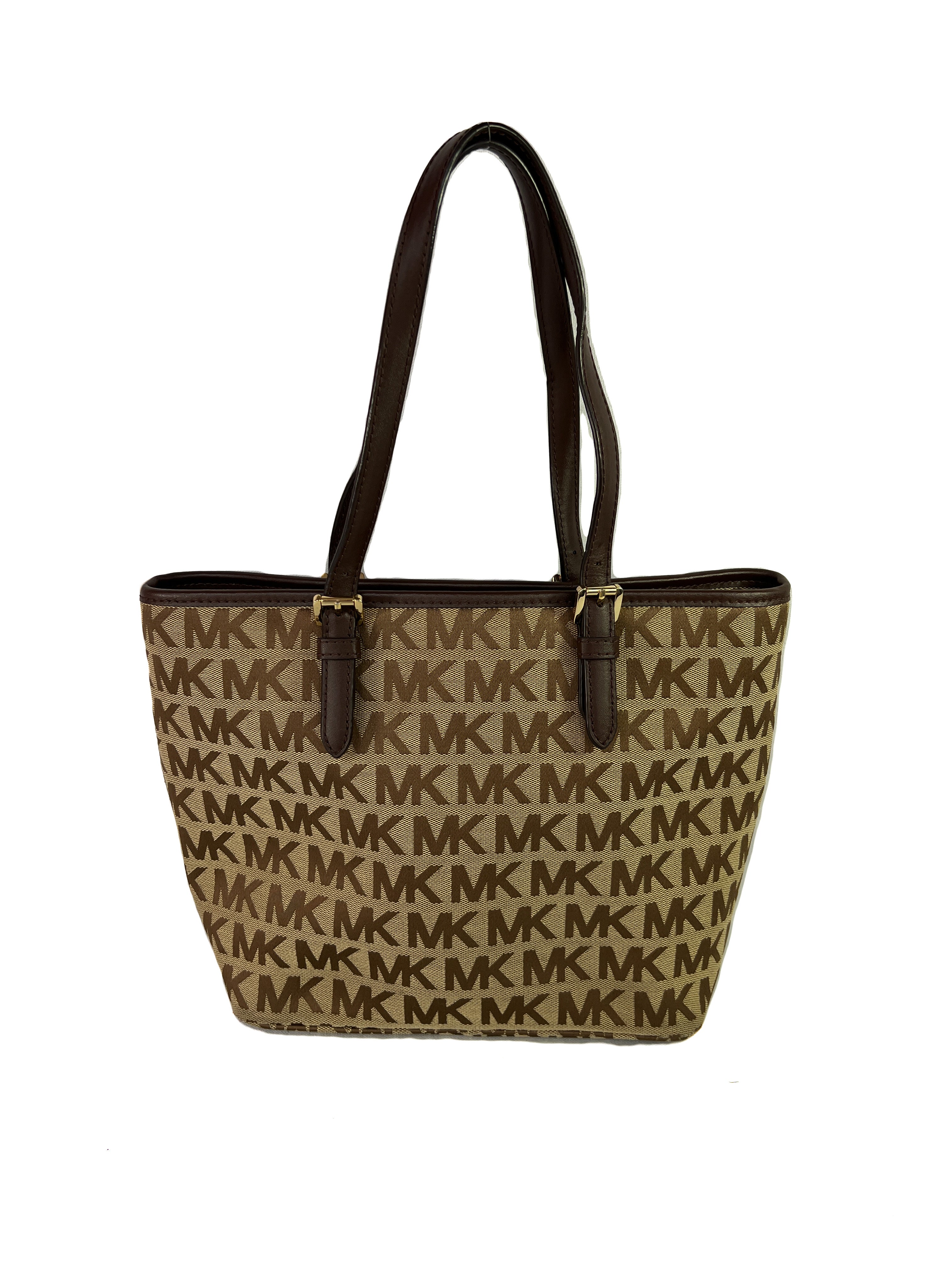Michael Kors brown signature jet set front pocket tote