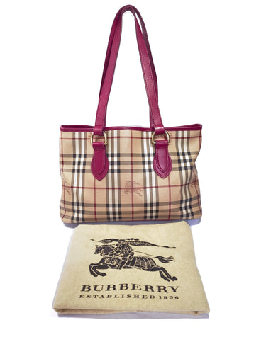 Burberry plaid nova check and pink shoulder bag - My Girlfriend's Wardrobe LLC