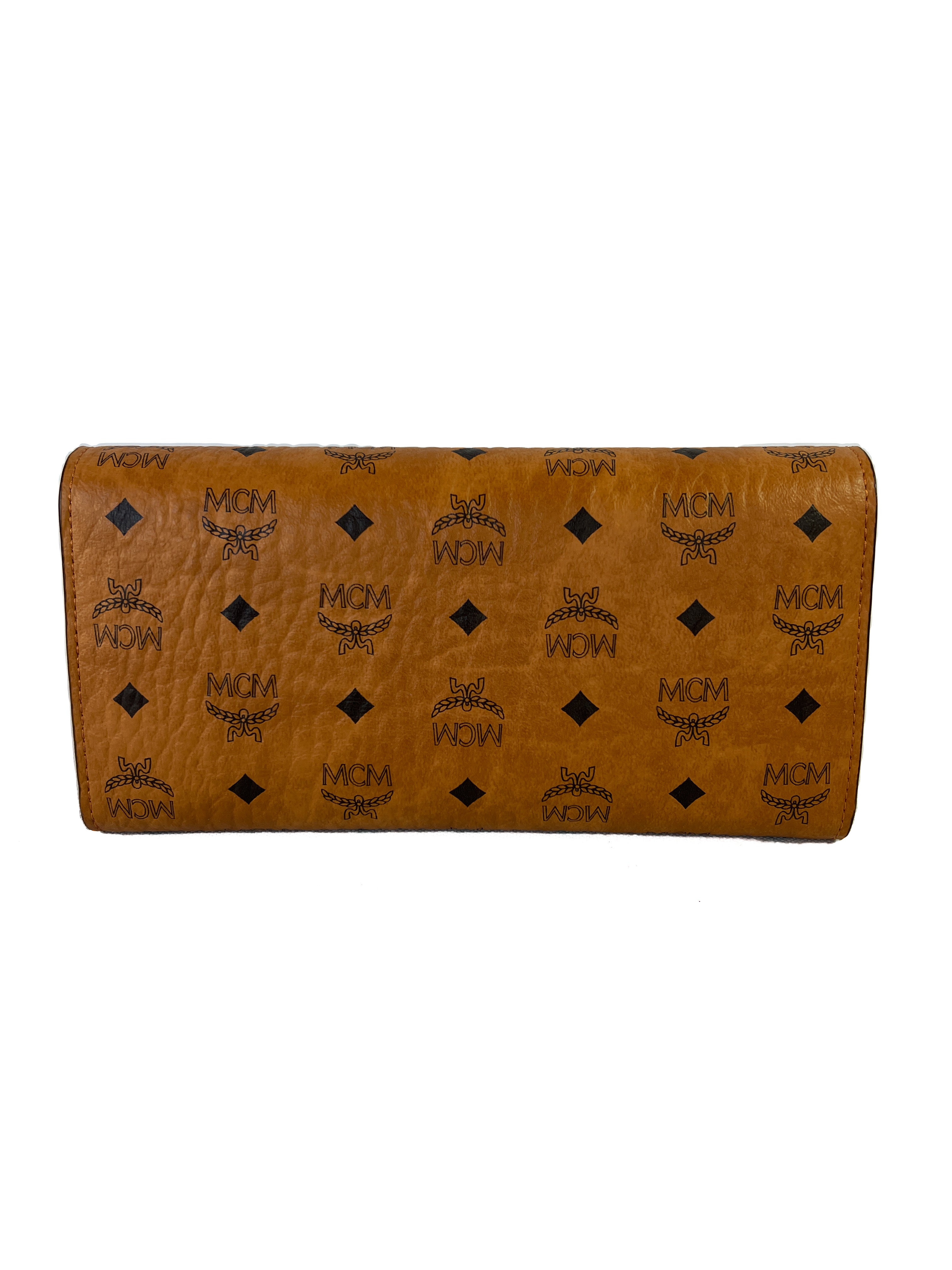 MCM brown classic visetos long wallet