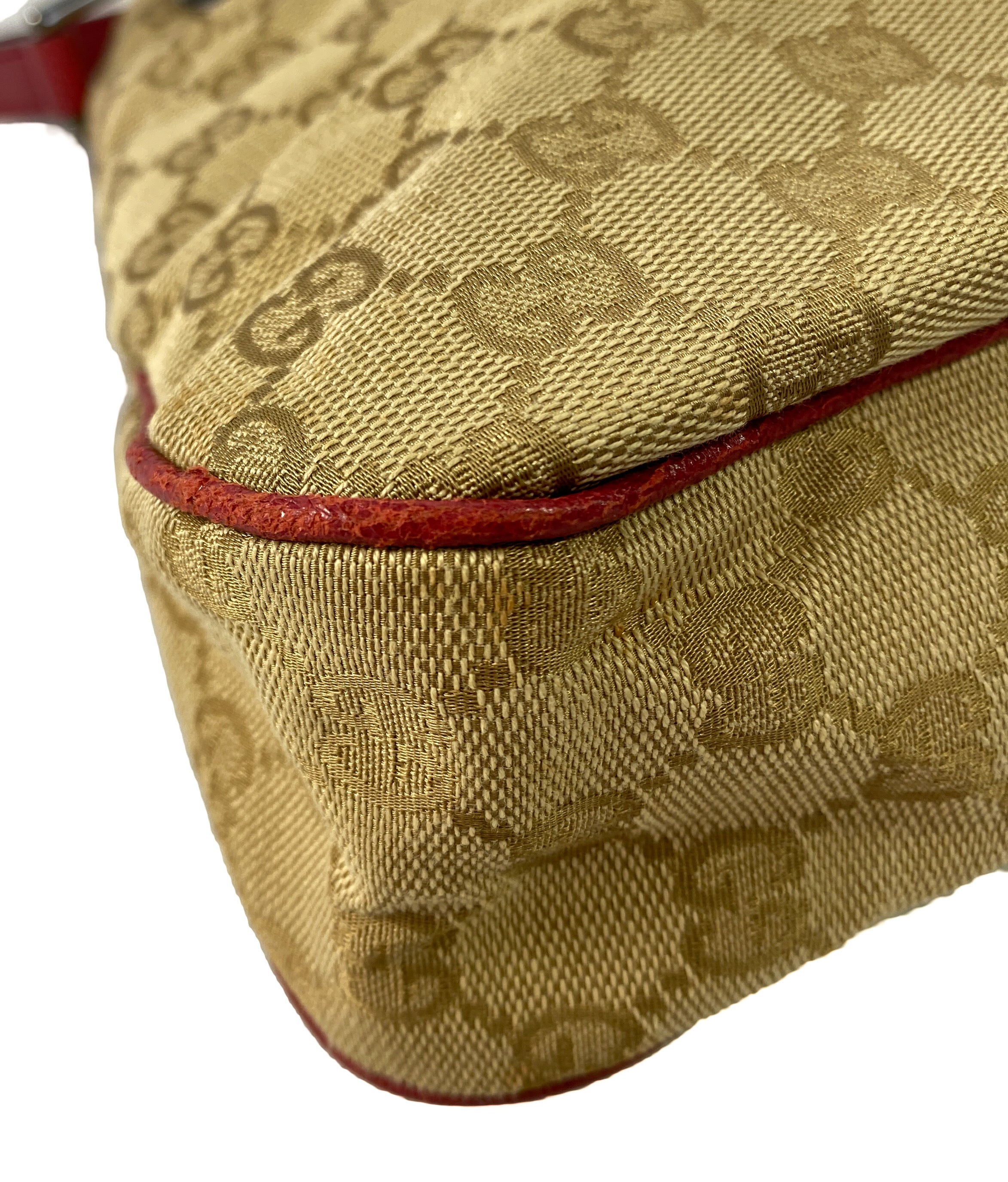 Gucci brown and pink signature shoulder bag