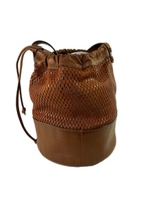 Chloe brown leather perforated bucket bag