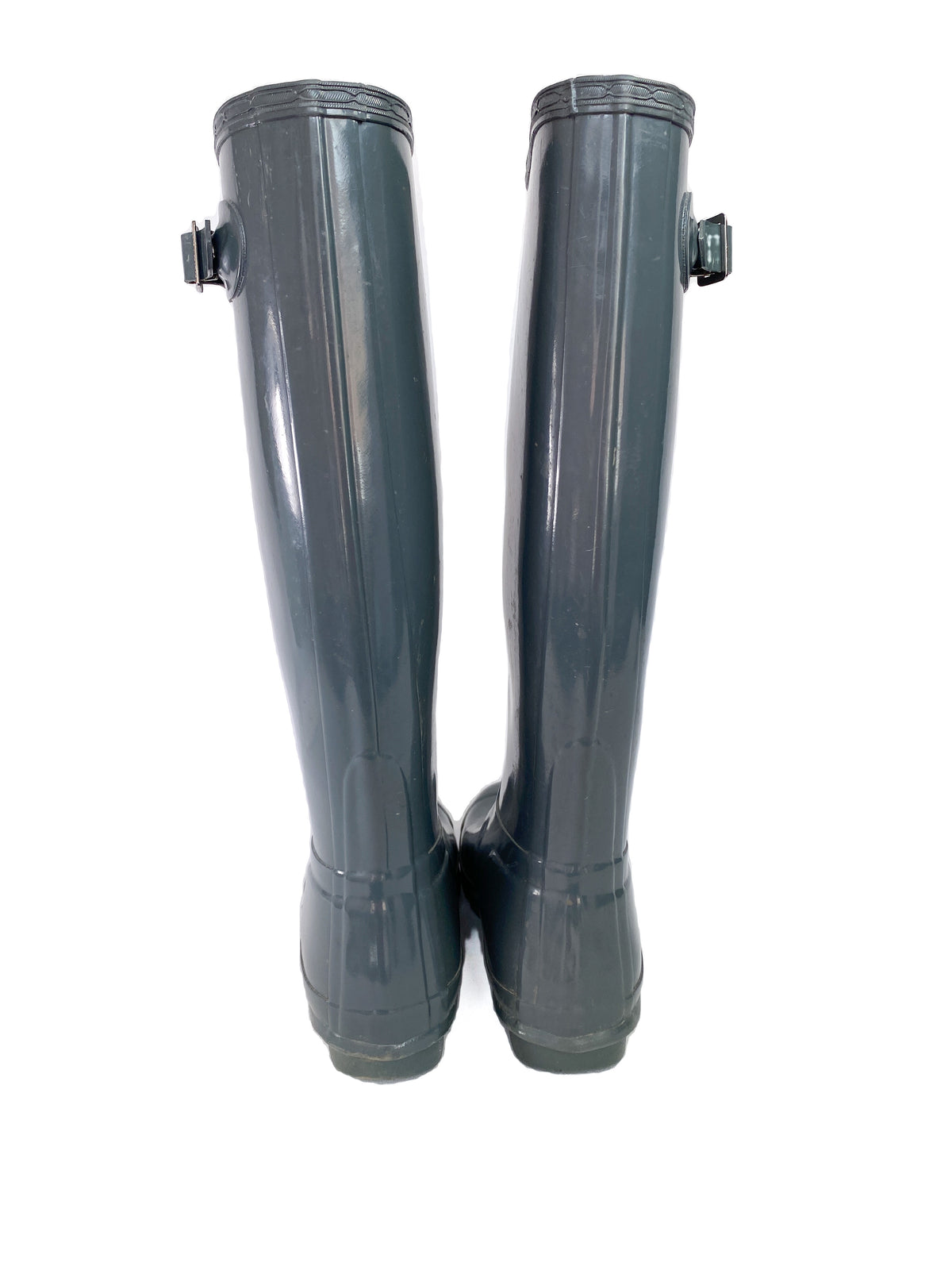 Hunter blue gray rain boots size 8