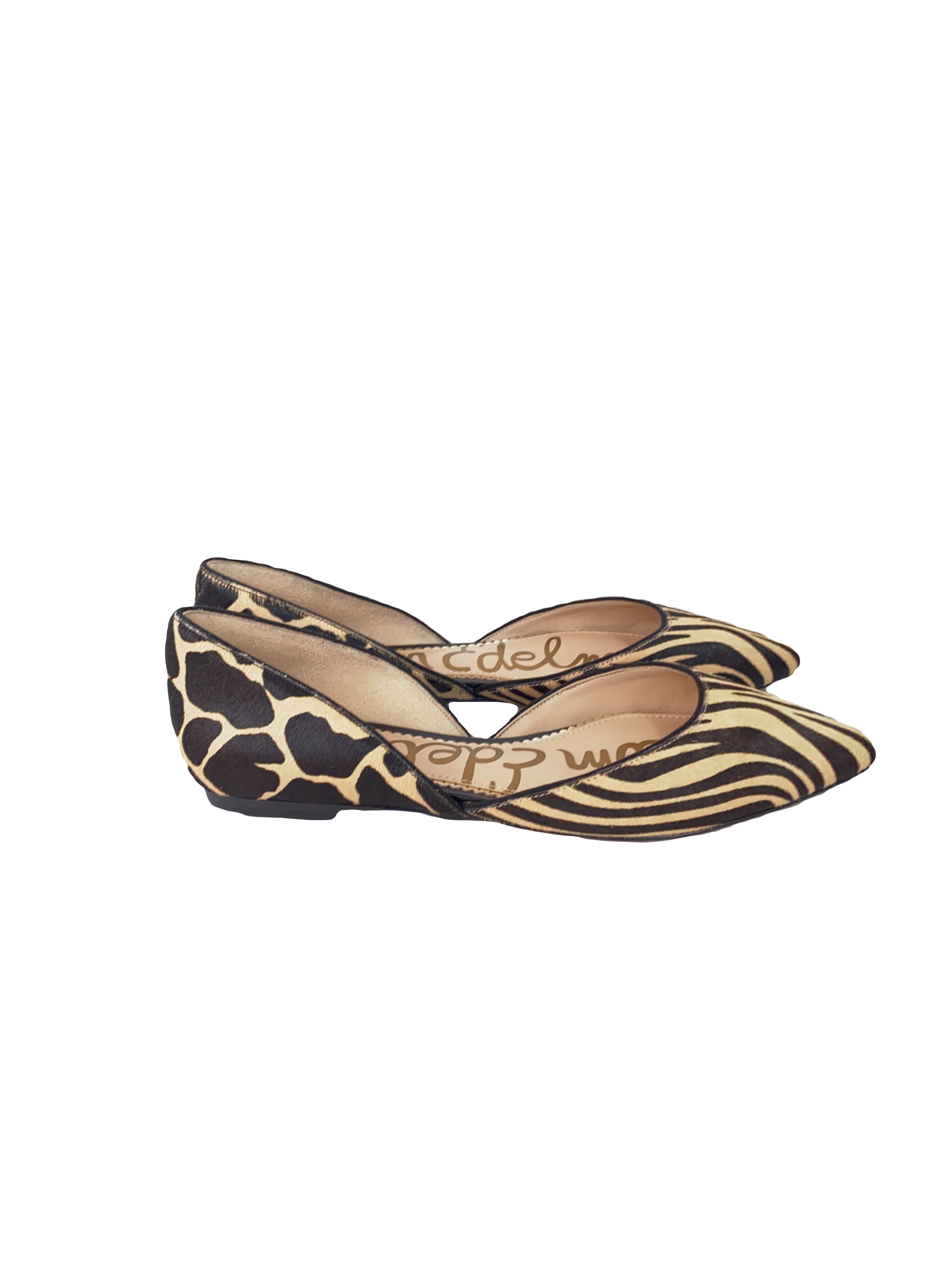 Sam Edelman tan and black animal print flats size 9 NEW