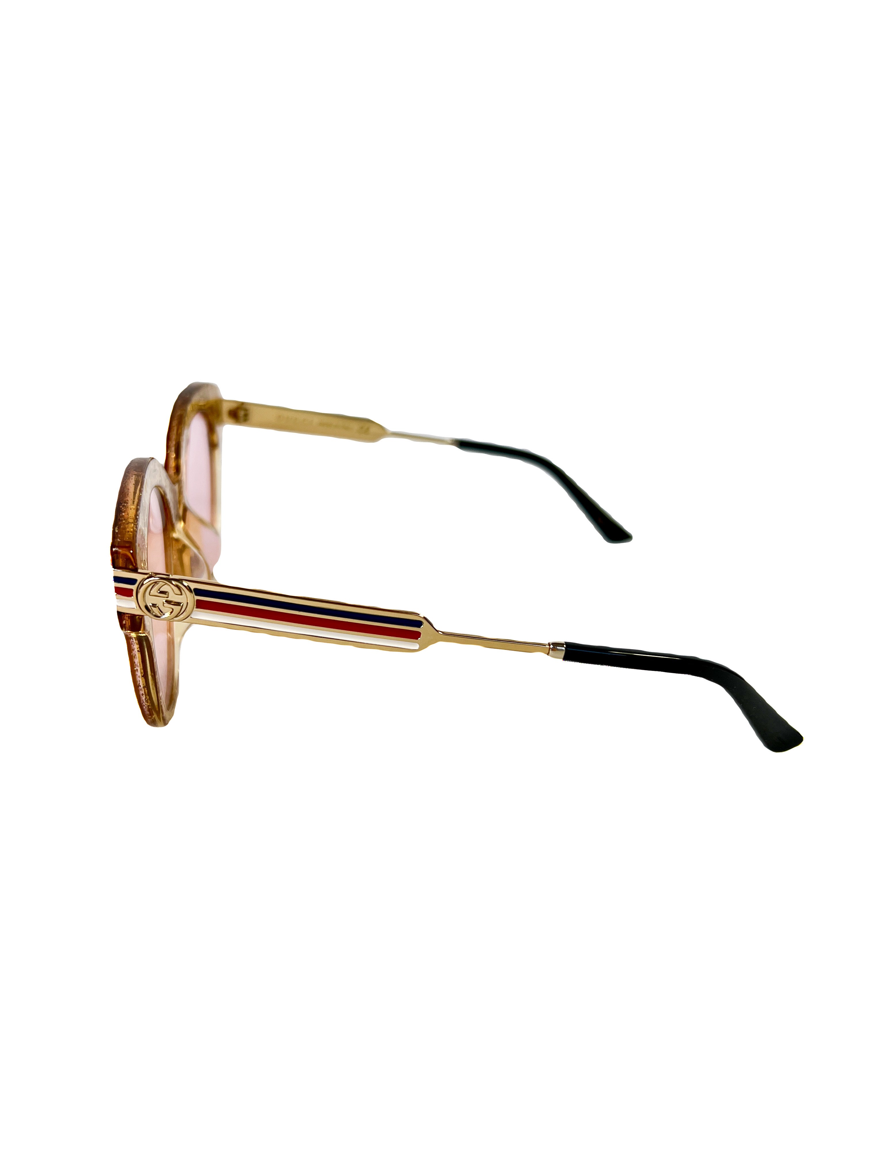 Gucci gold glitter sunglasses GG0282SA NEW