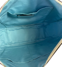 Coach tan light blue leather coated canvas shoulder bag F29209 NWT