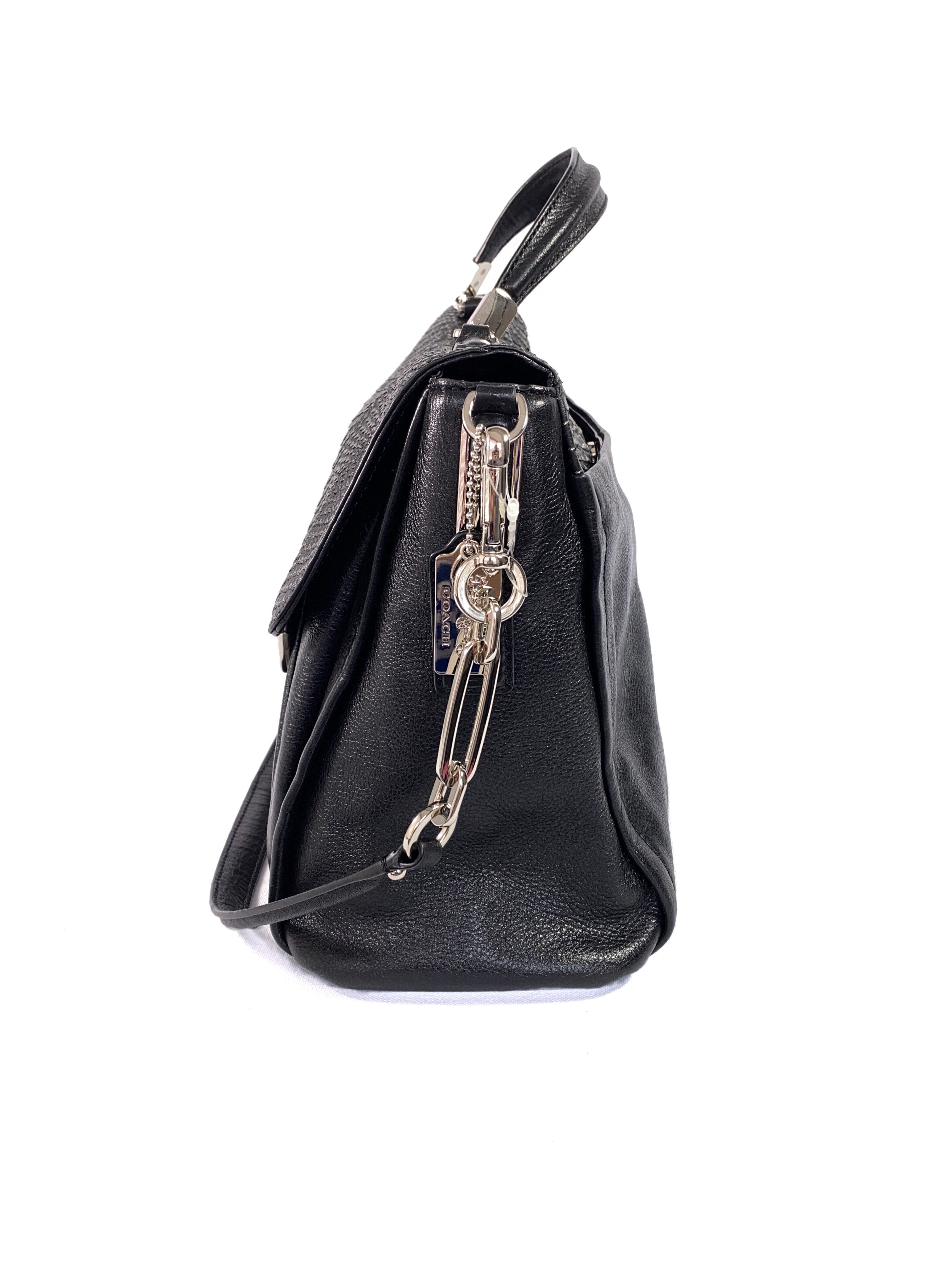 Coach Madison glitter Sadie flap satchel 26338 - My Girlfriend's Wardrobe LLC