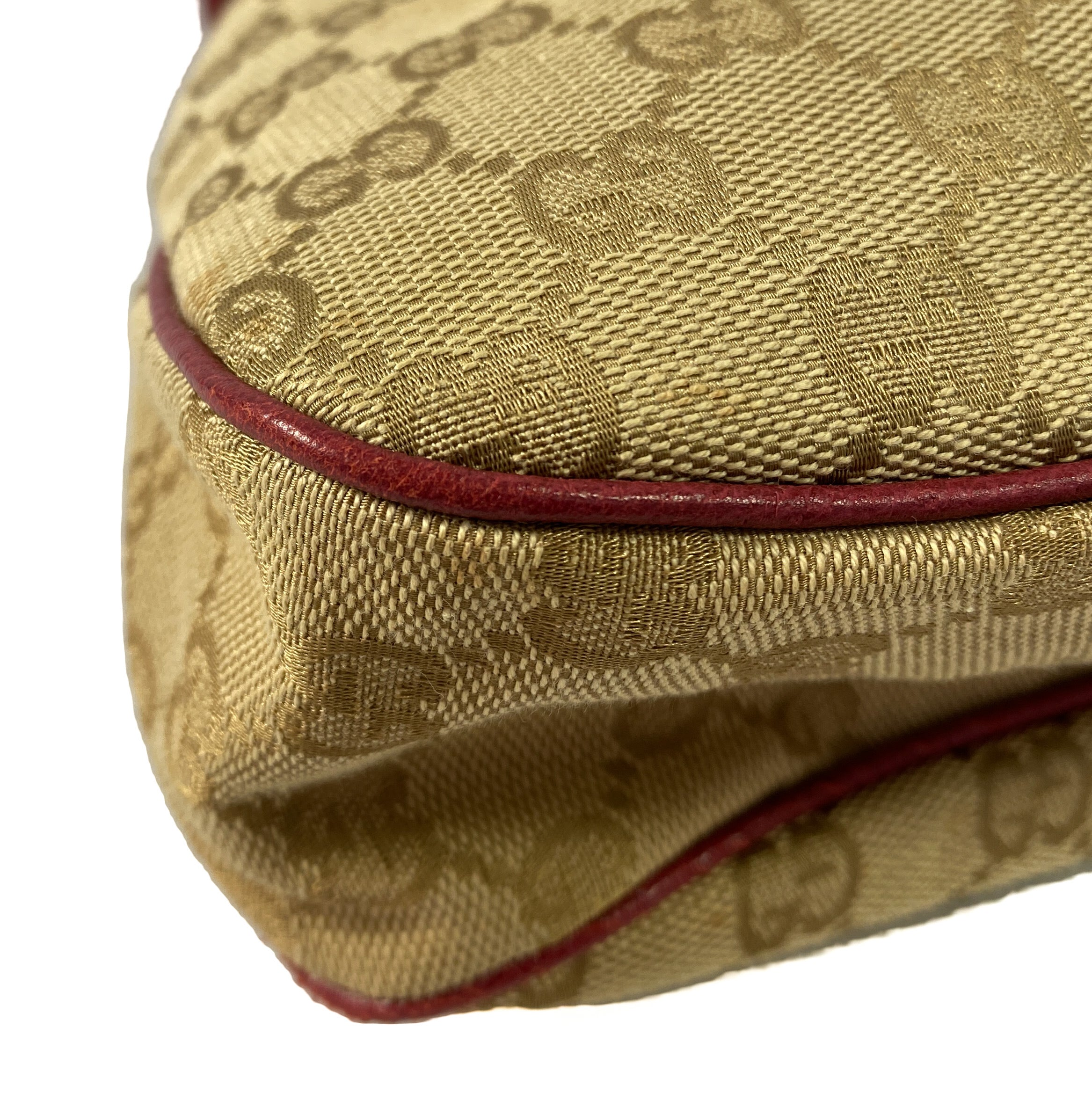 Gucci brown and pink signature shoulder bag