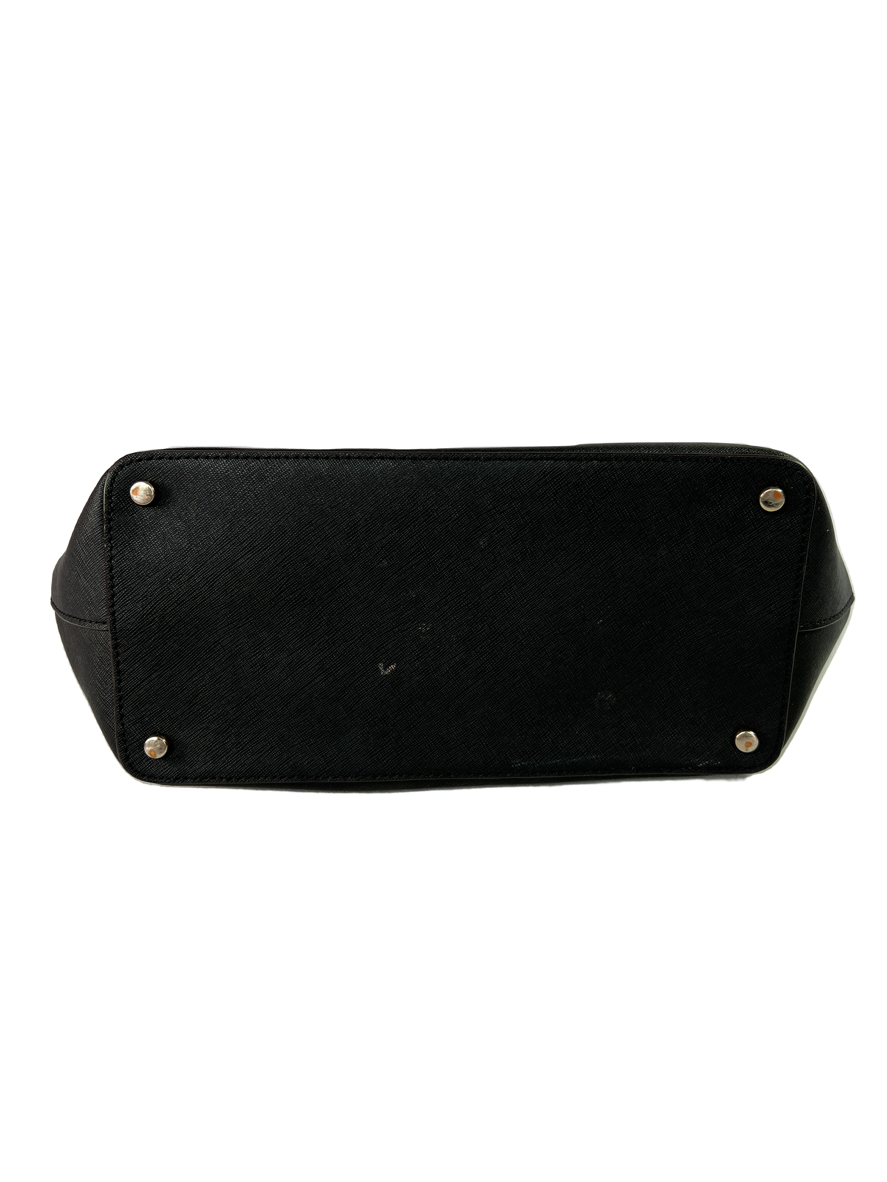 Kate Spade black leather zip top tote