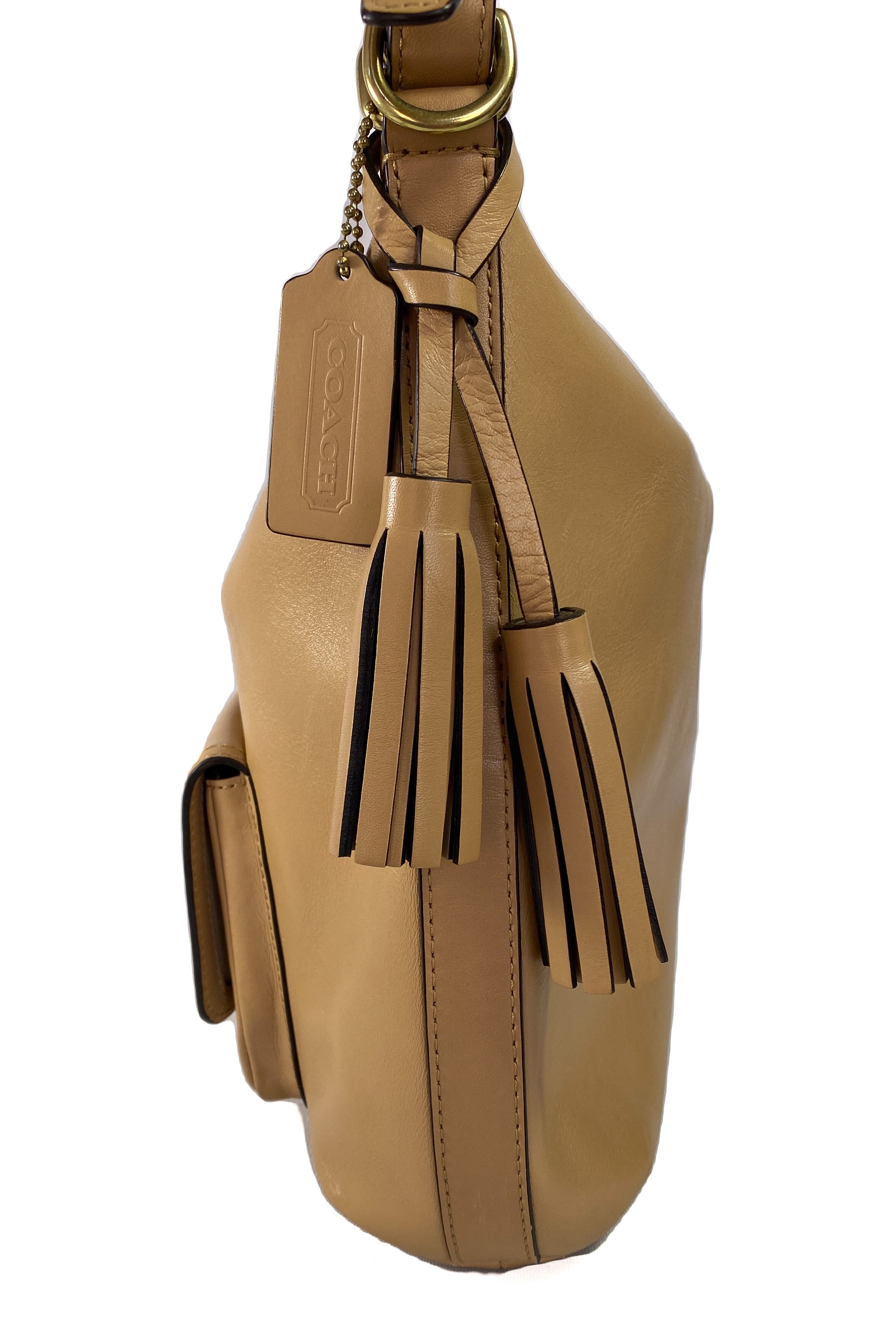 Coach tan leather convertible bag