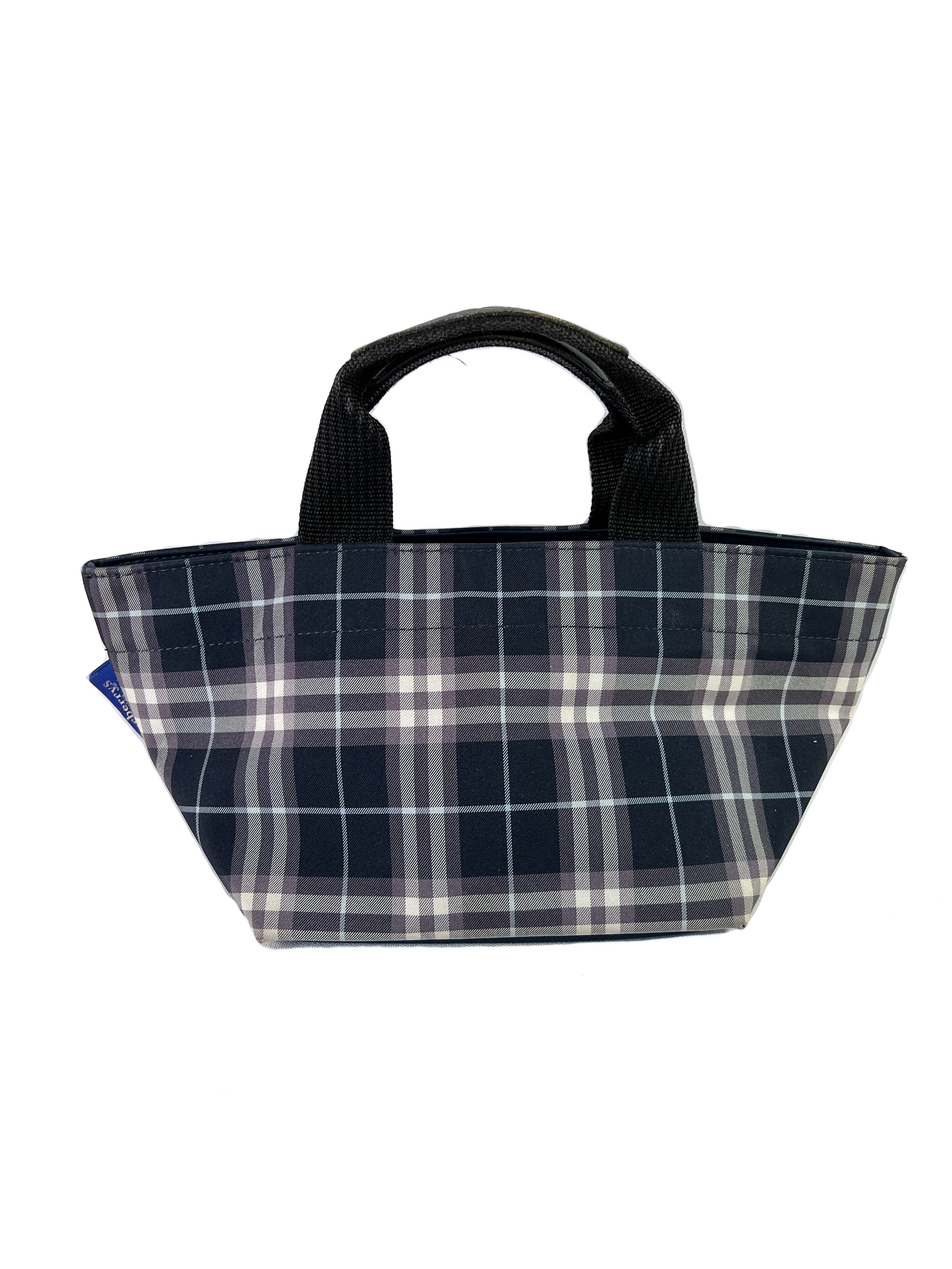 Burberry navy plaid vintage Blue Label tote