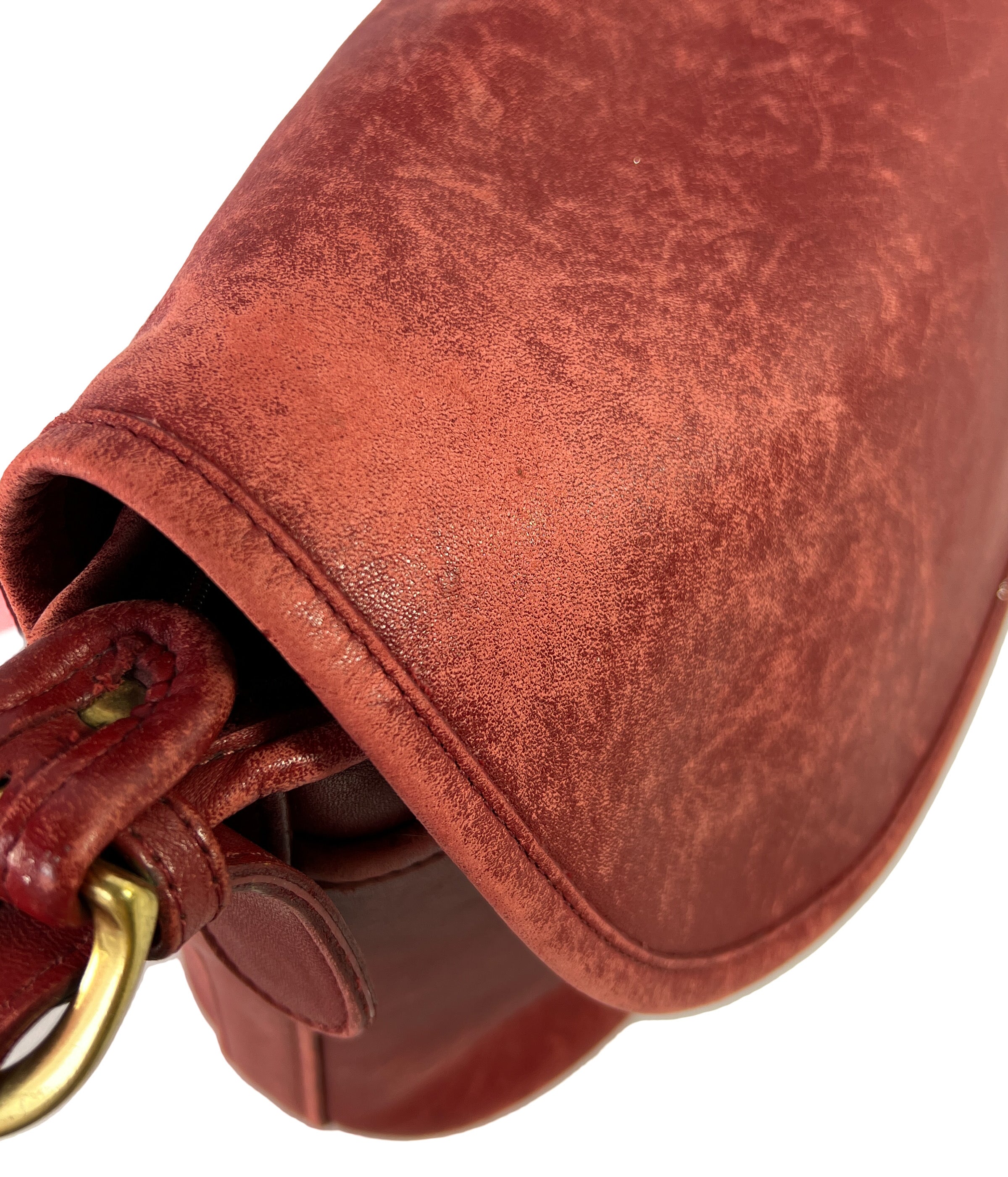 Coach red vintage leather crossbody