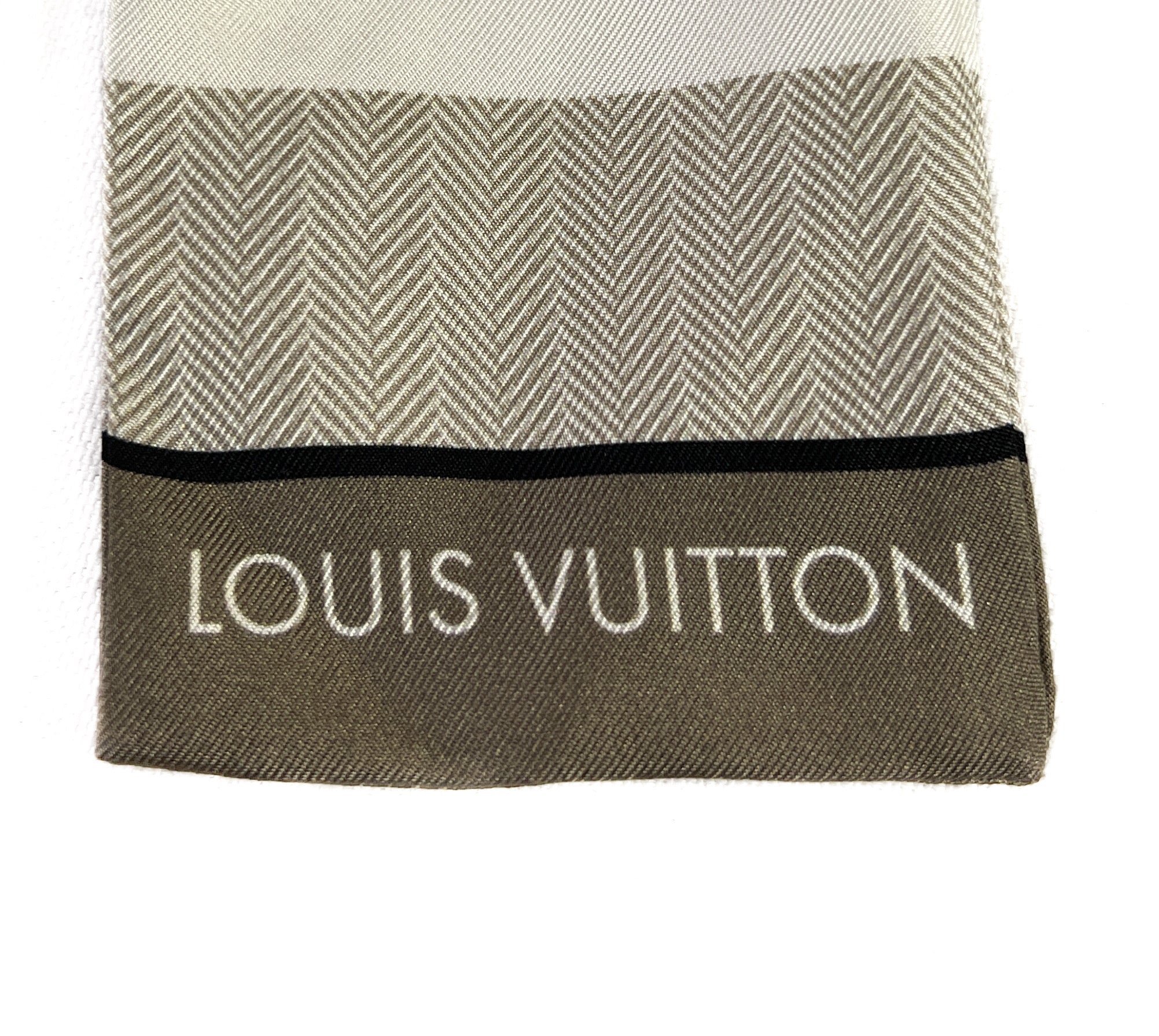 Louis Vuitton Brown Logo Printed Silk Twilly Louis Vuitton