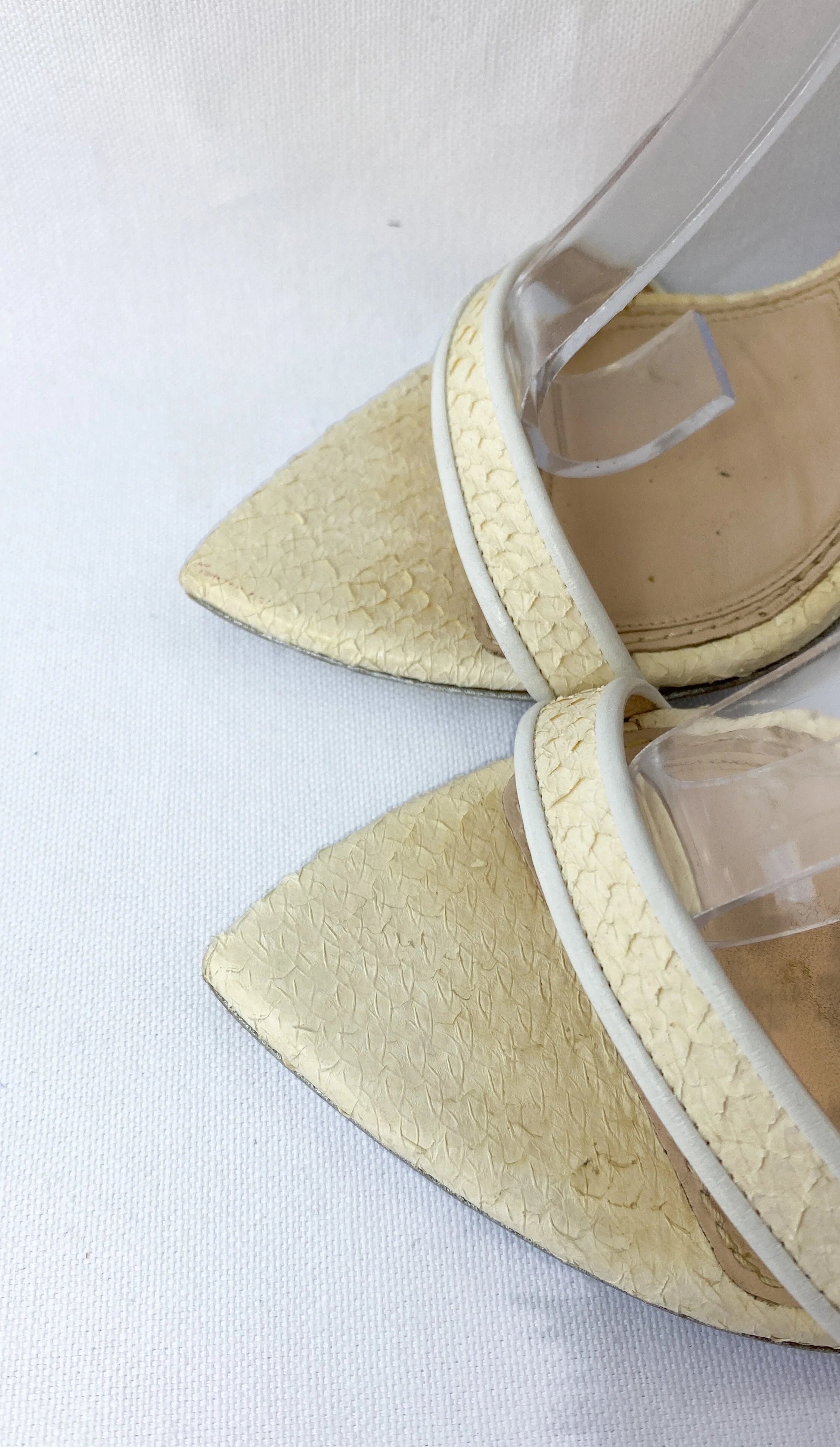 Givenchy cream python shark tooth pumps size 39.5 - My Girlfriend's Wardrobe LLC