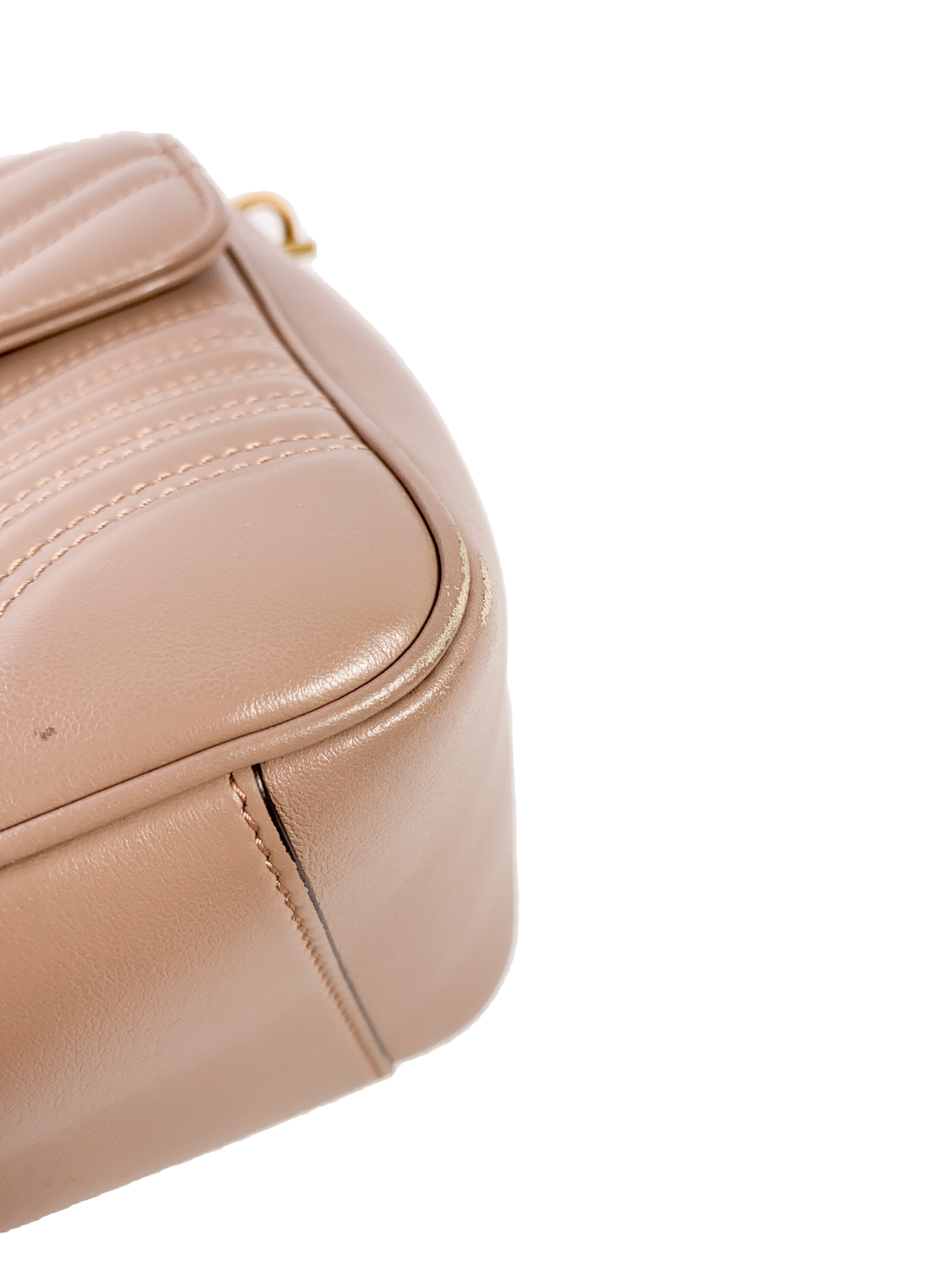 Gucci GG Marmont nudeish pink small top handle bag