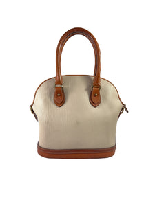 Dooney & Bourke cream and brown vintage leather domed satchel – My  Girlfriend's Wardrobe LLC