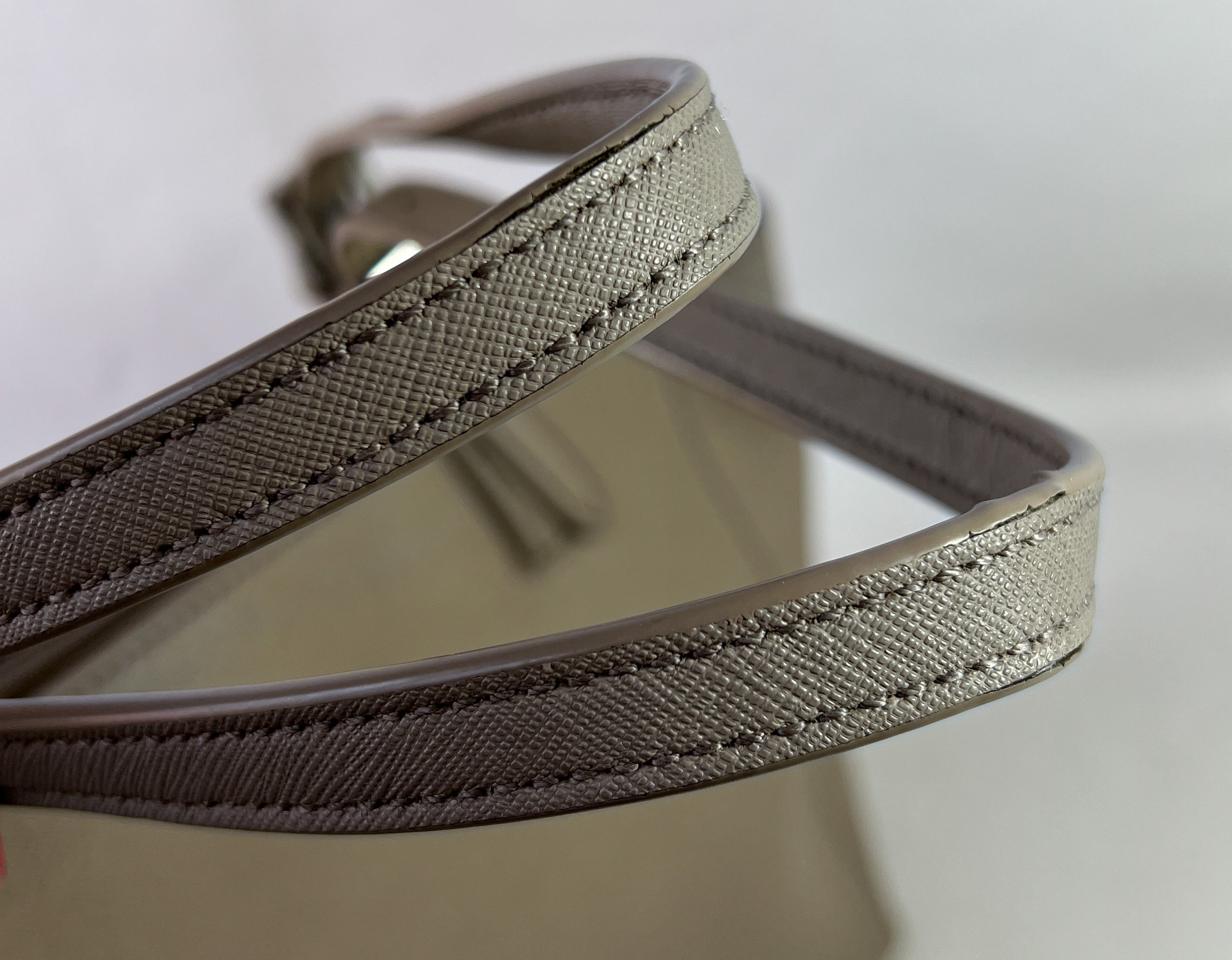 Tory Burch light gray leather tote