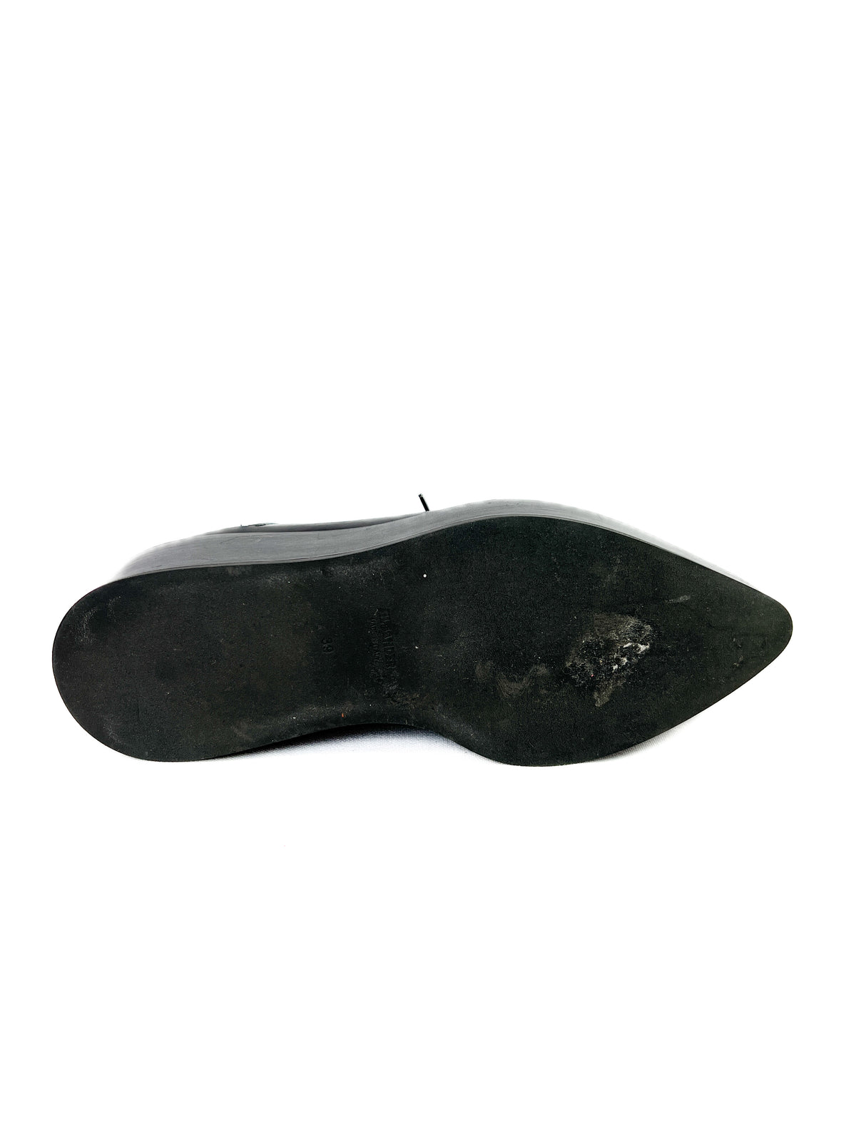 Jil Sander black leather pointed platform shoes size 39