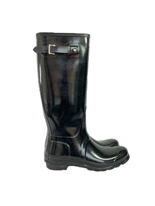 Hunter black classics tall rain boots size 10