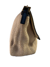 Fendi raffia & black patent mama forever shoulder bag
