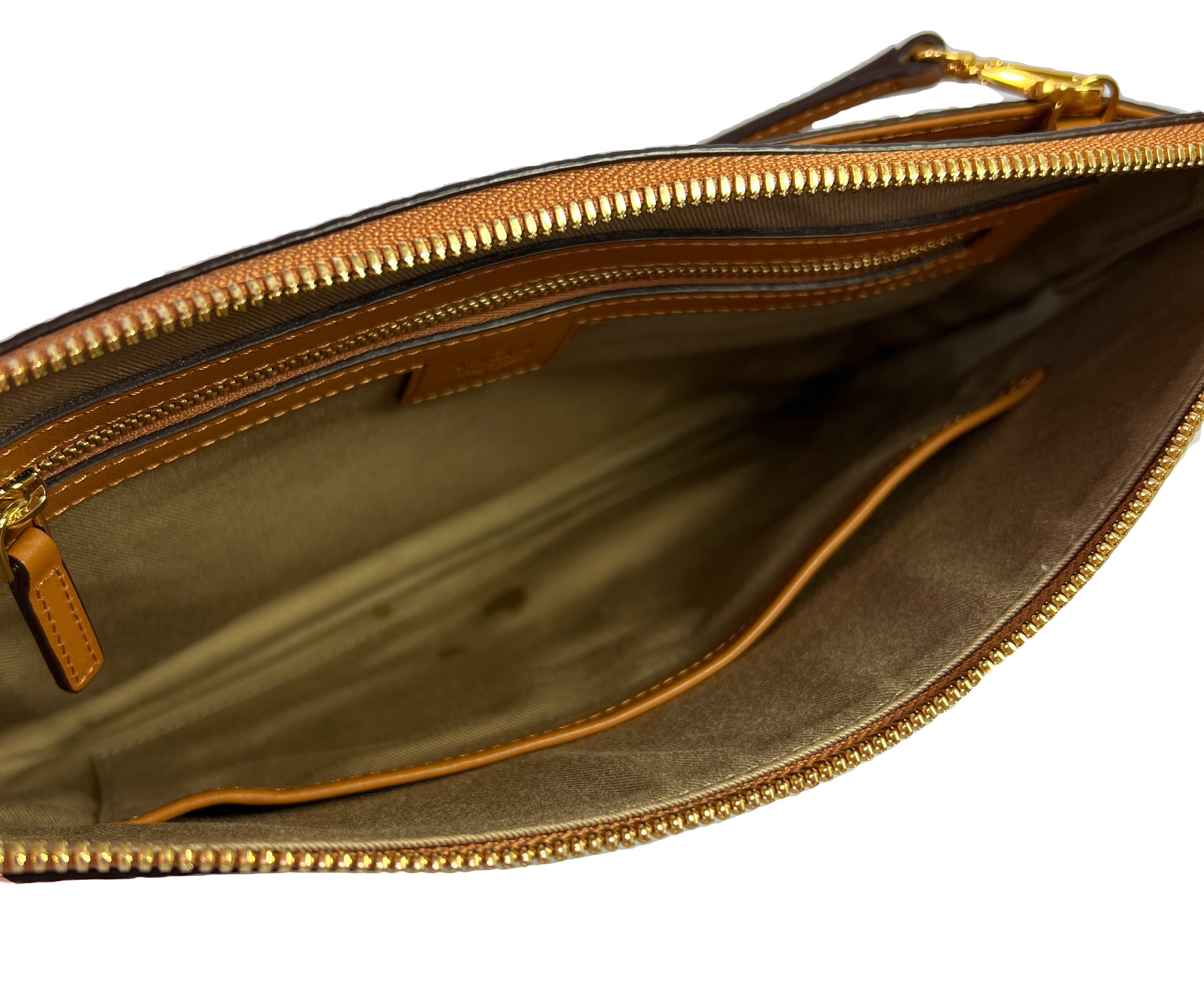 MCM brown visetos slim pouch crossbody