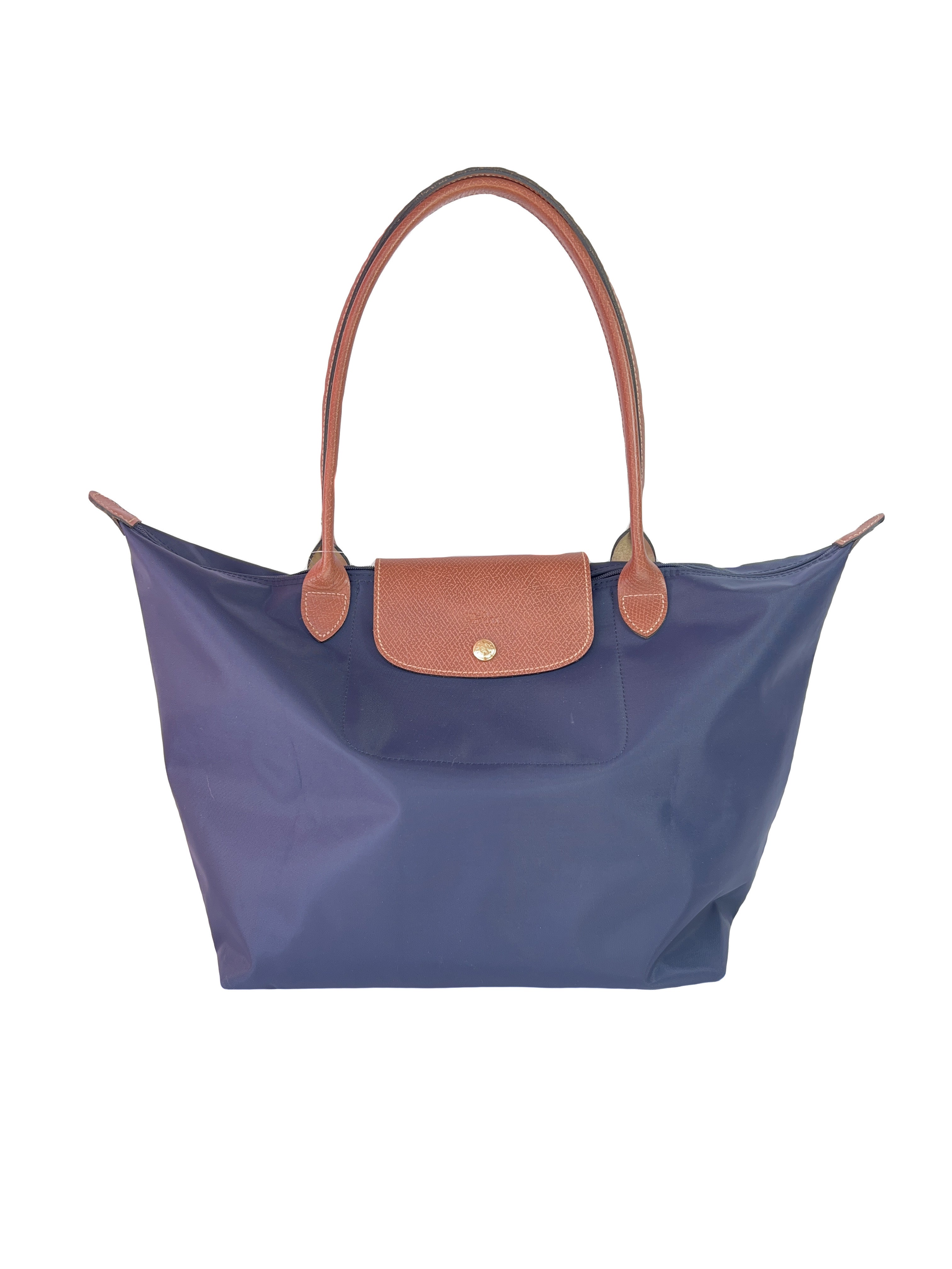 Longchamp navy Le Pliage large nylon tote NEW