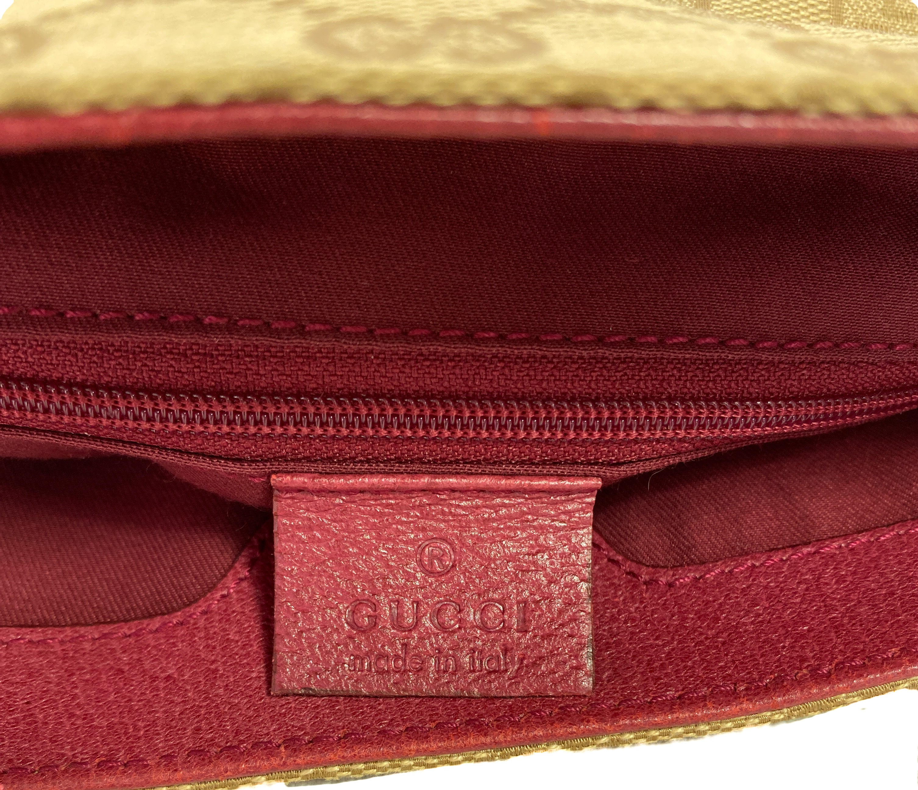 Gucci brown and pink signature shoulder bag