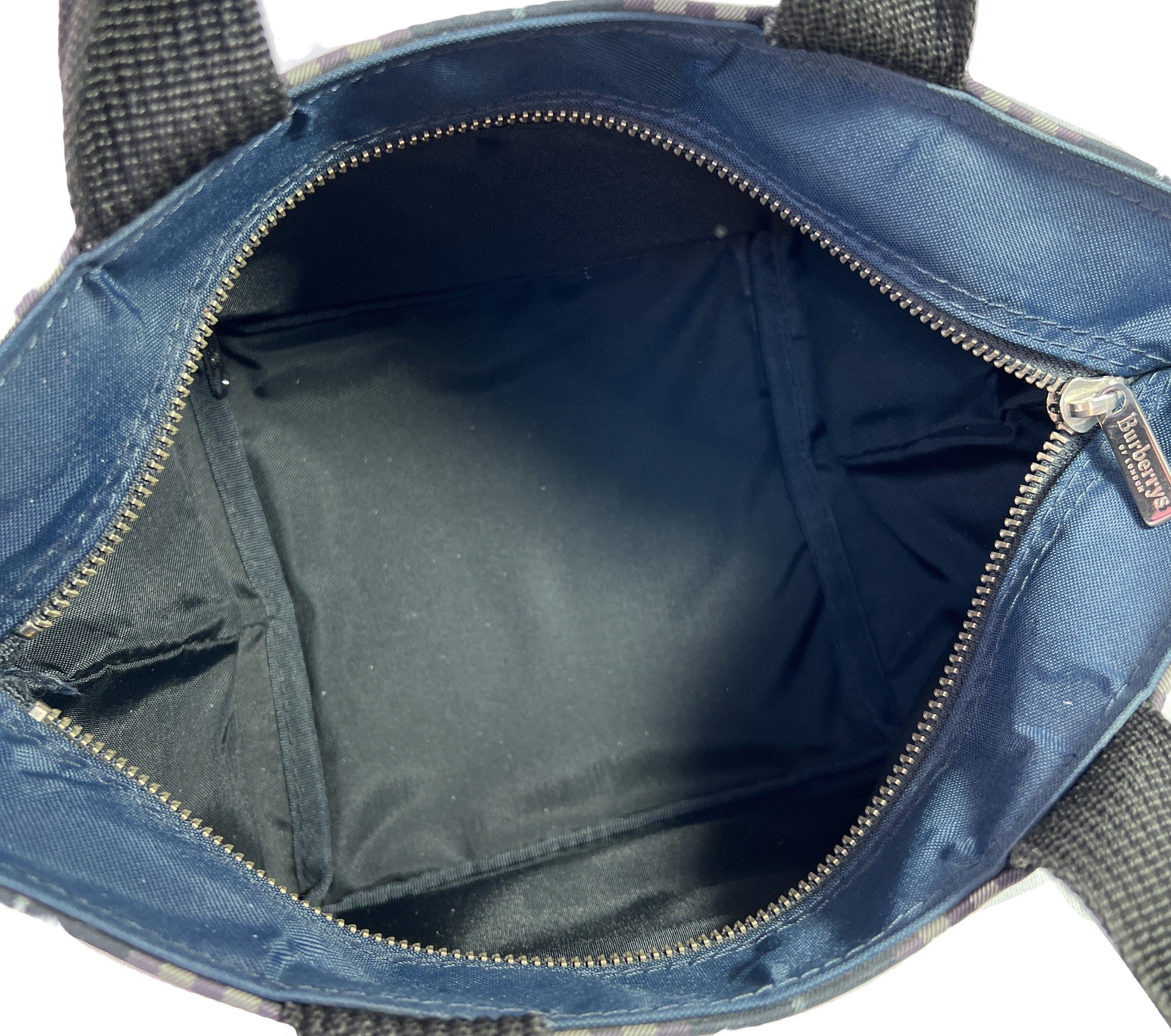 Burberry navy plaid vintage Blue Label tote