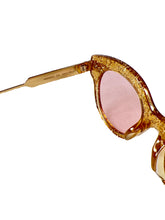 Gucci gold glitter sunglasses GG0282SA NEW