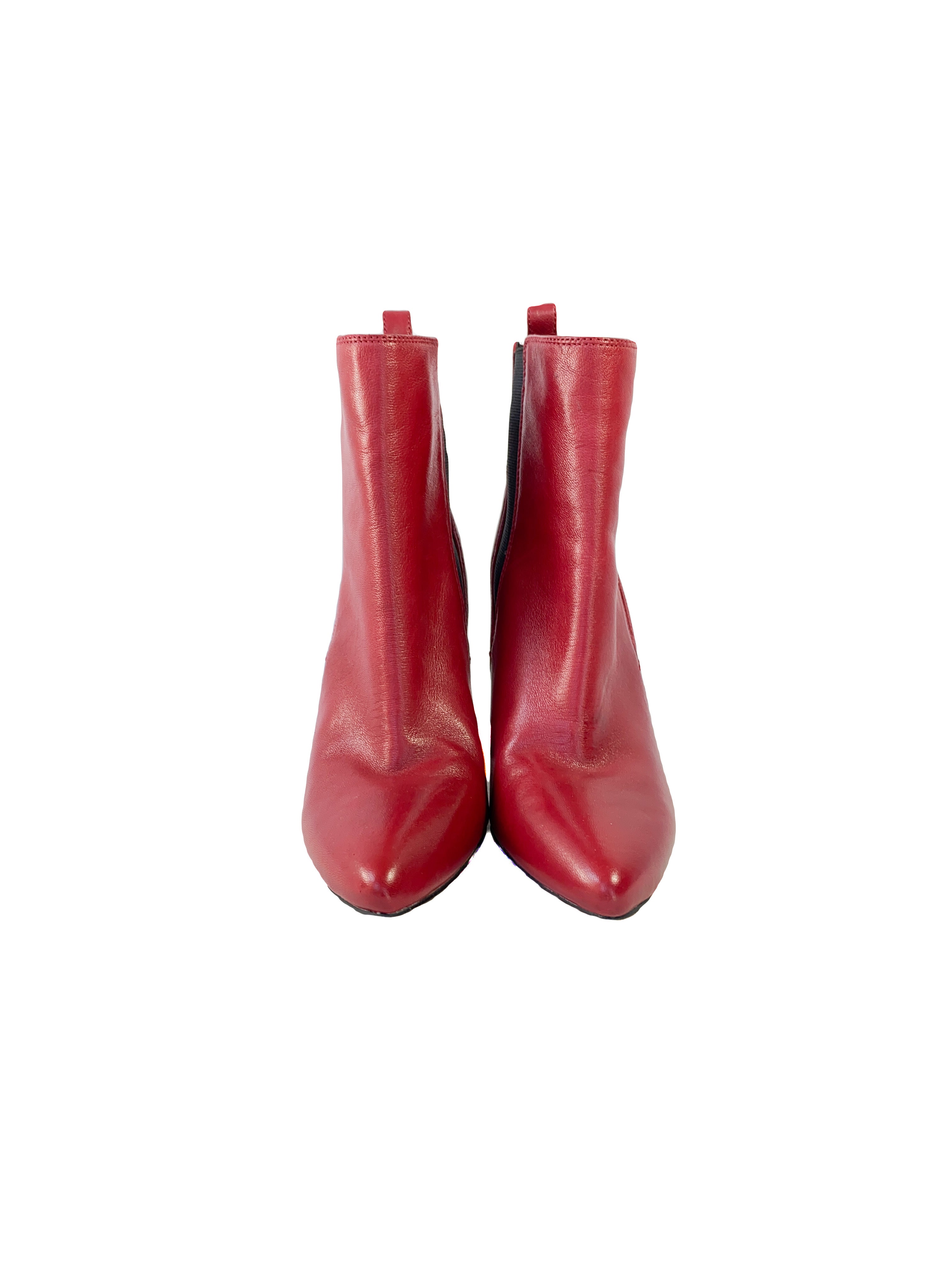 Vince Camuto red leather heeled ankle boots size 8 NEW