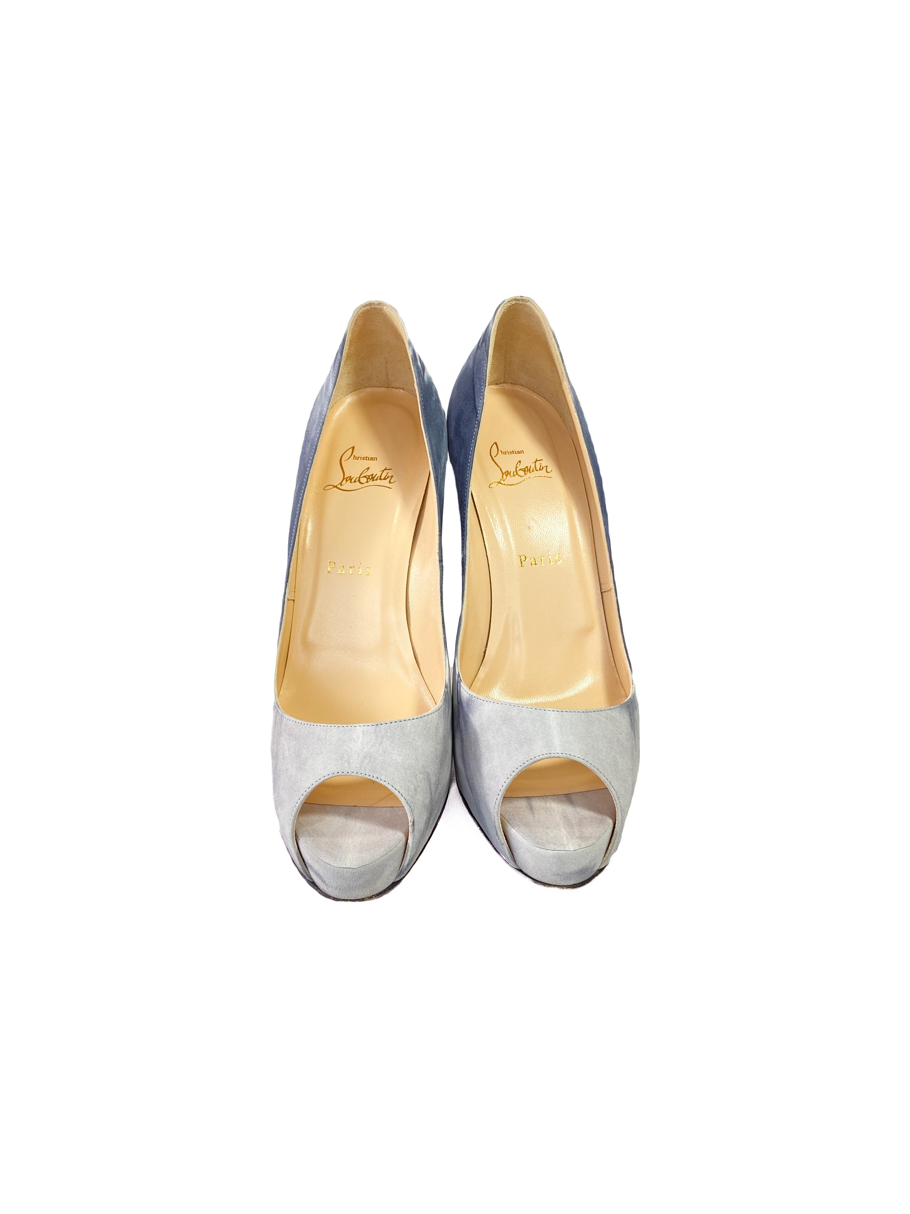 Christian Louboutin blue white tie dye very prive 120 pumps size 39.5