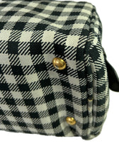 Prada black and white check satchel