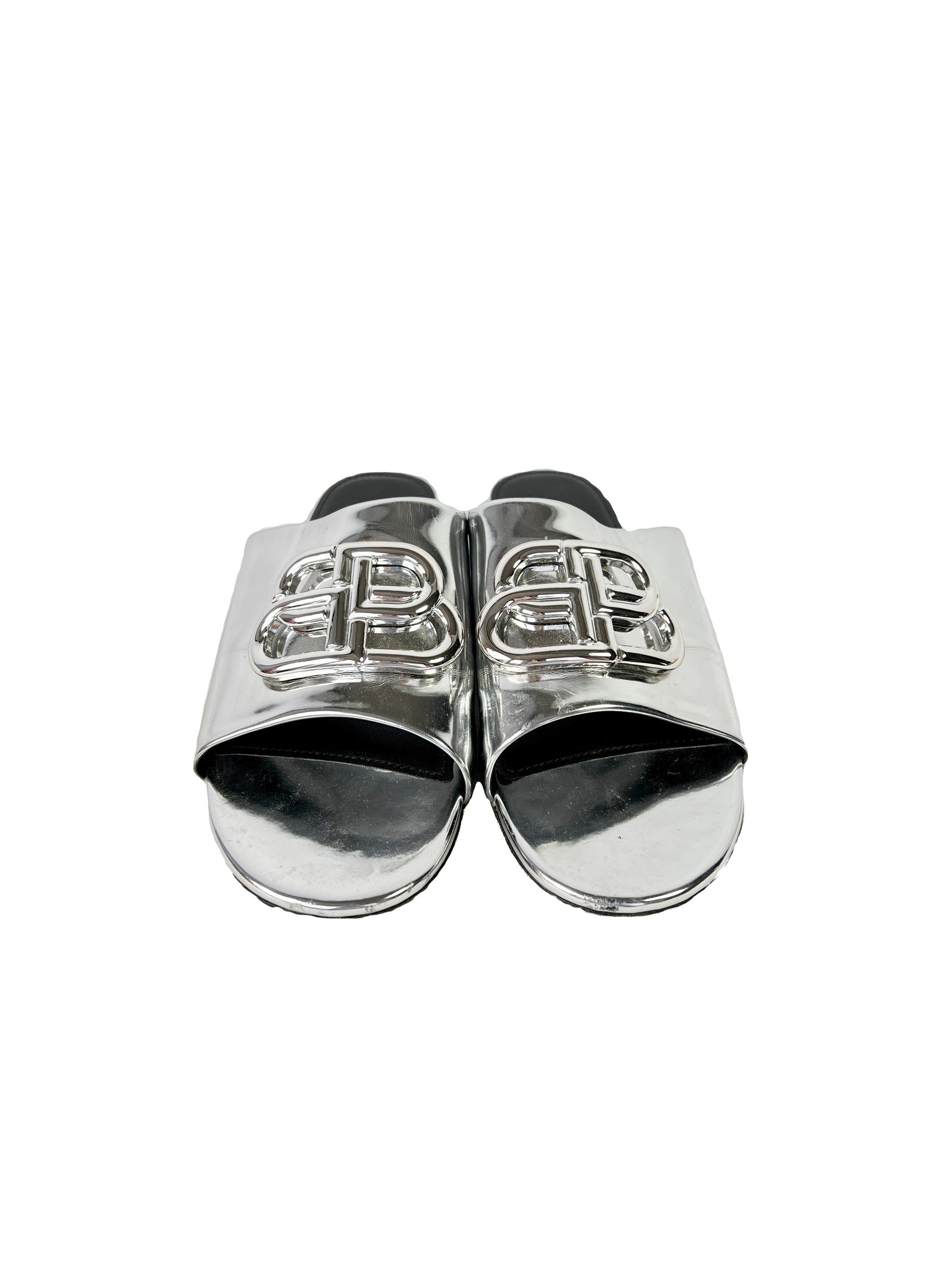 Silver balenciaga slides Clearance