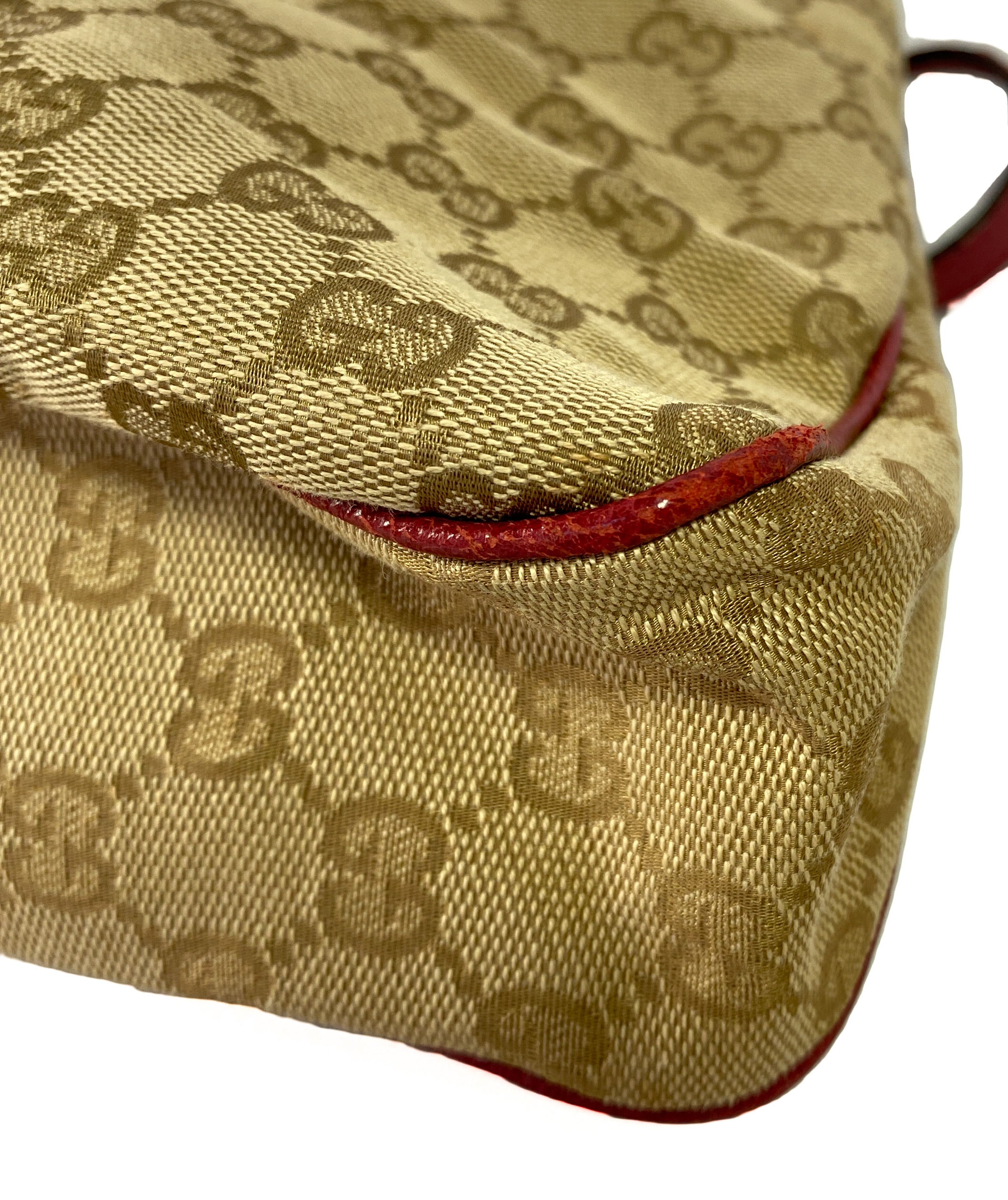 Gucci brown and pink signature shoulder bag