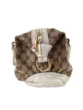 Gucci white and brown signature satchel