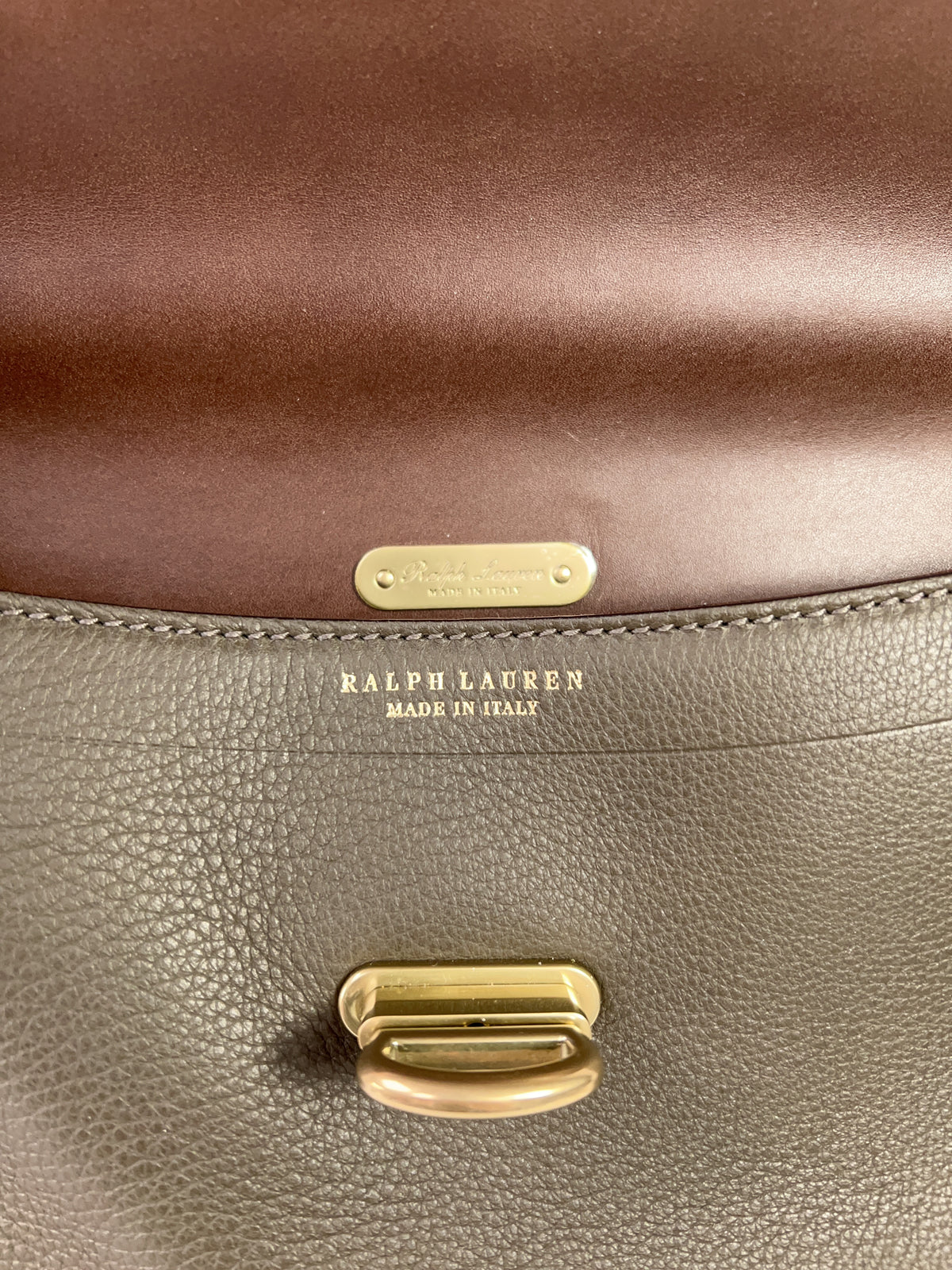 Ralph Lauren olive leather large Tiffin 33
