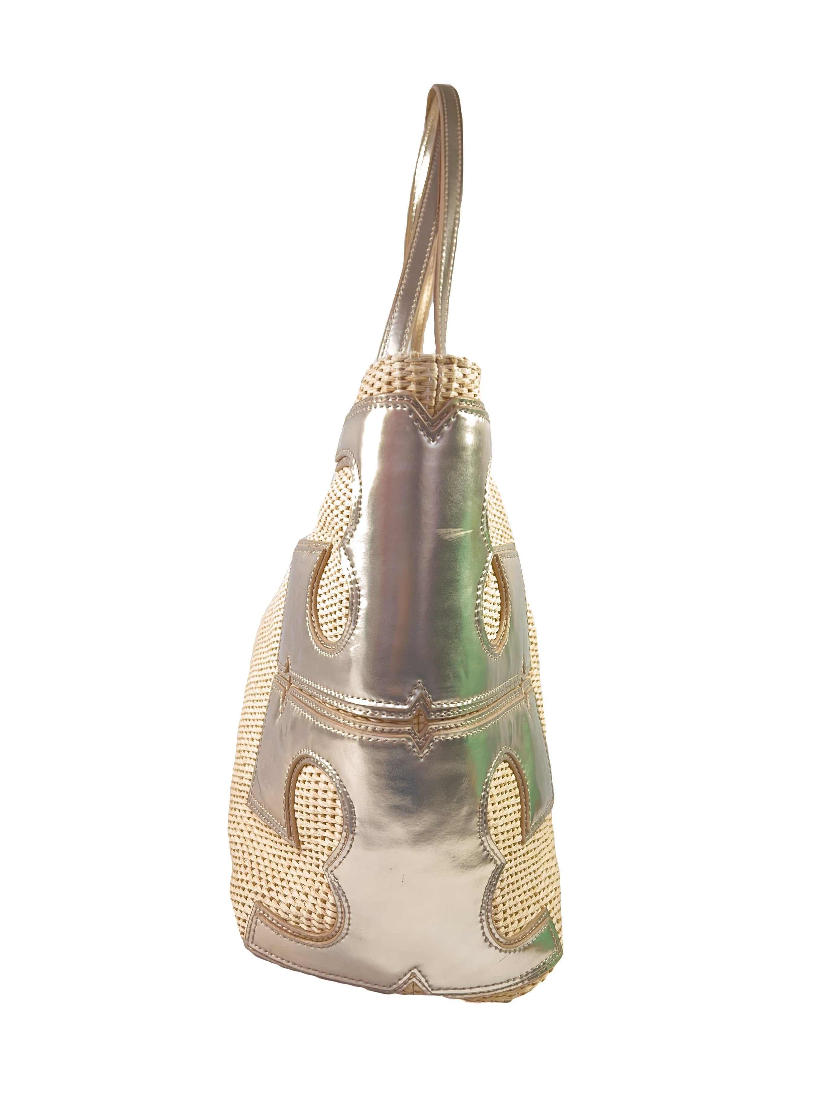 Tory Burch raffia leather tote