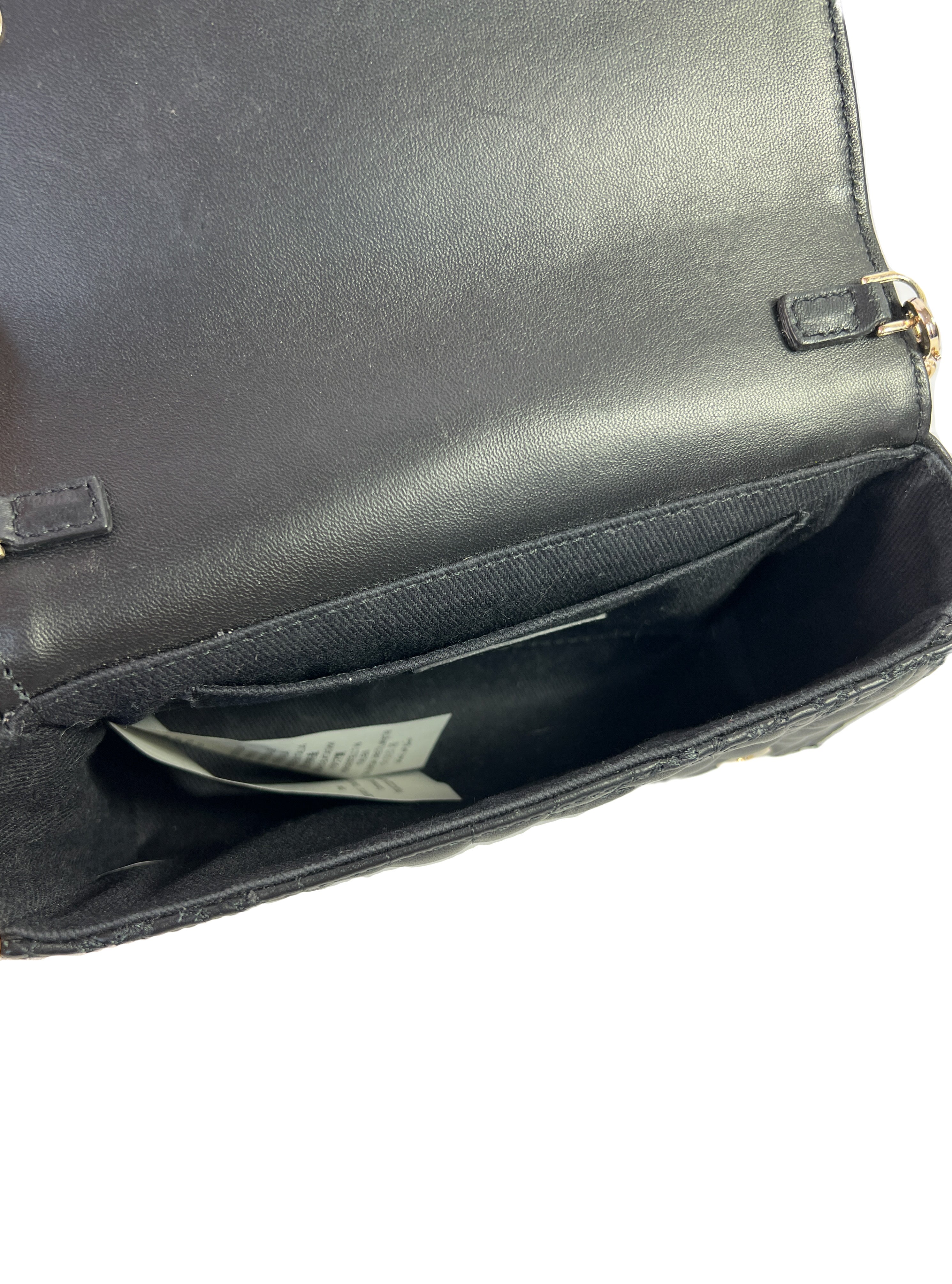 Versace black quilted leather mini crossbody