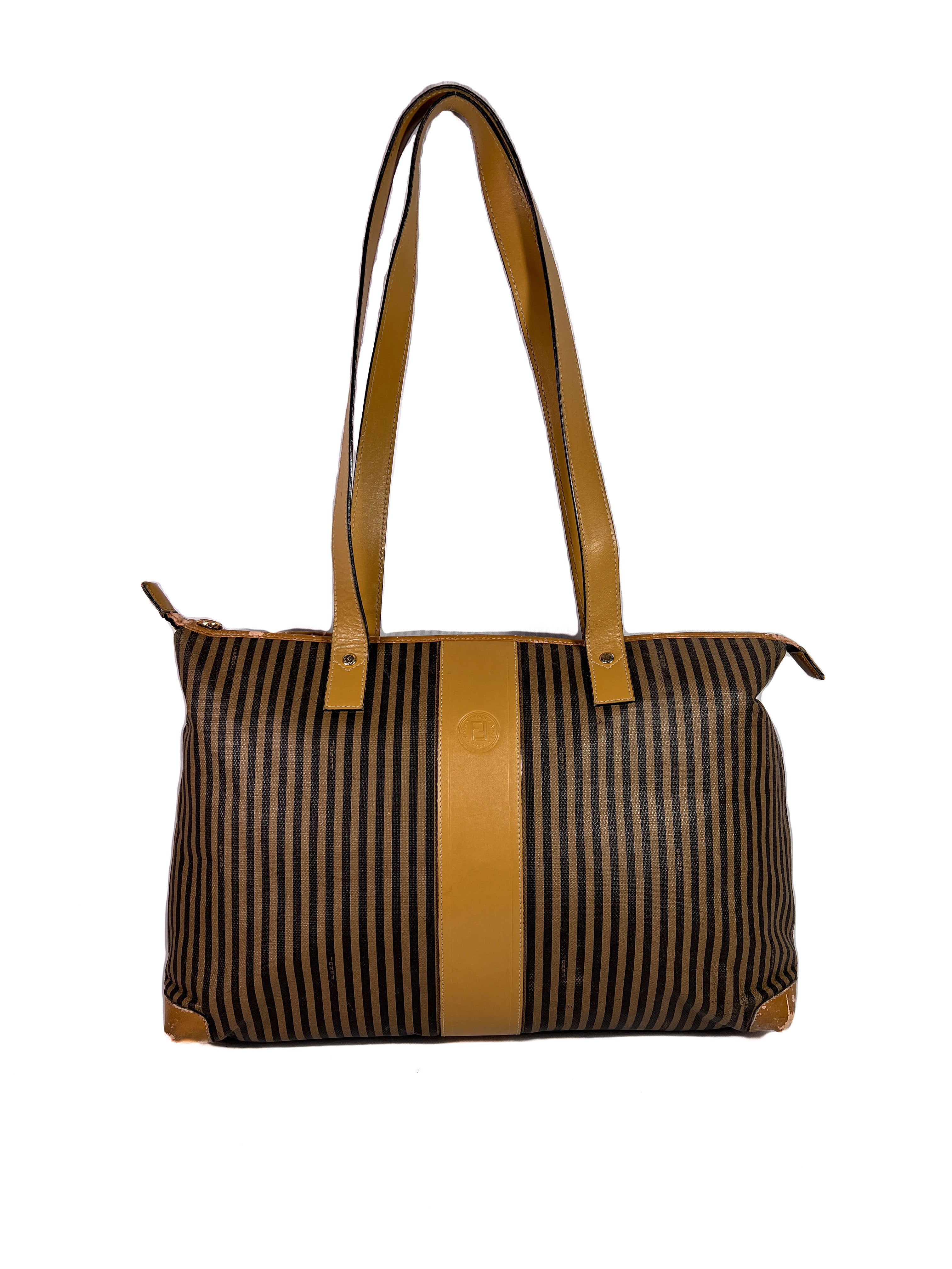 Fendi vintage Penguin striped tote AS IS