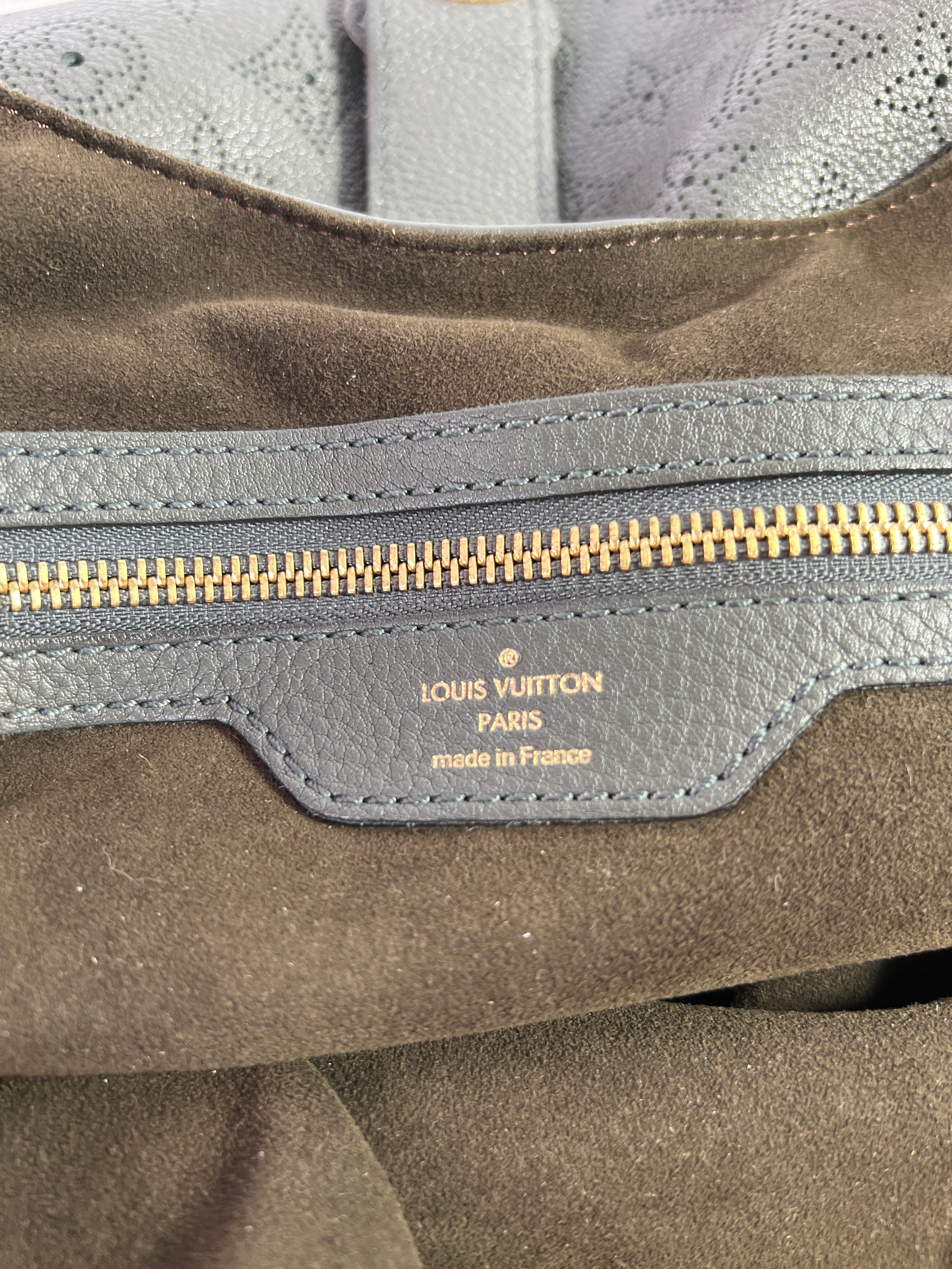 Louis Vuitton blue gray Mahina hobo shoulder bag