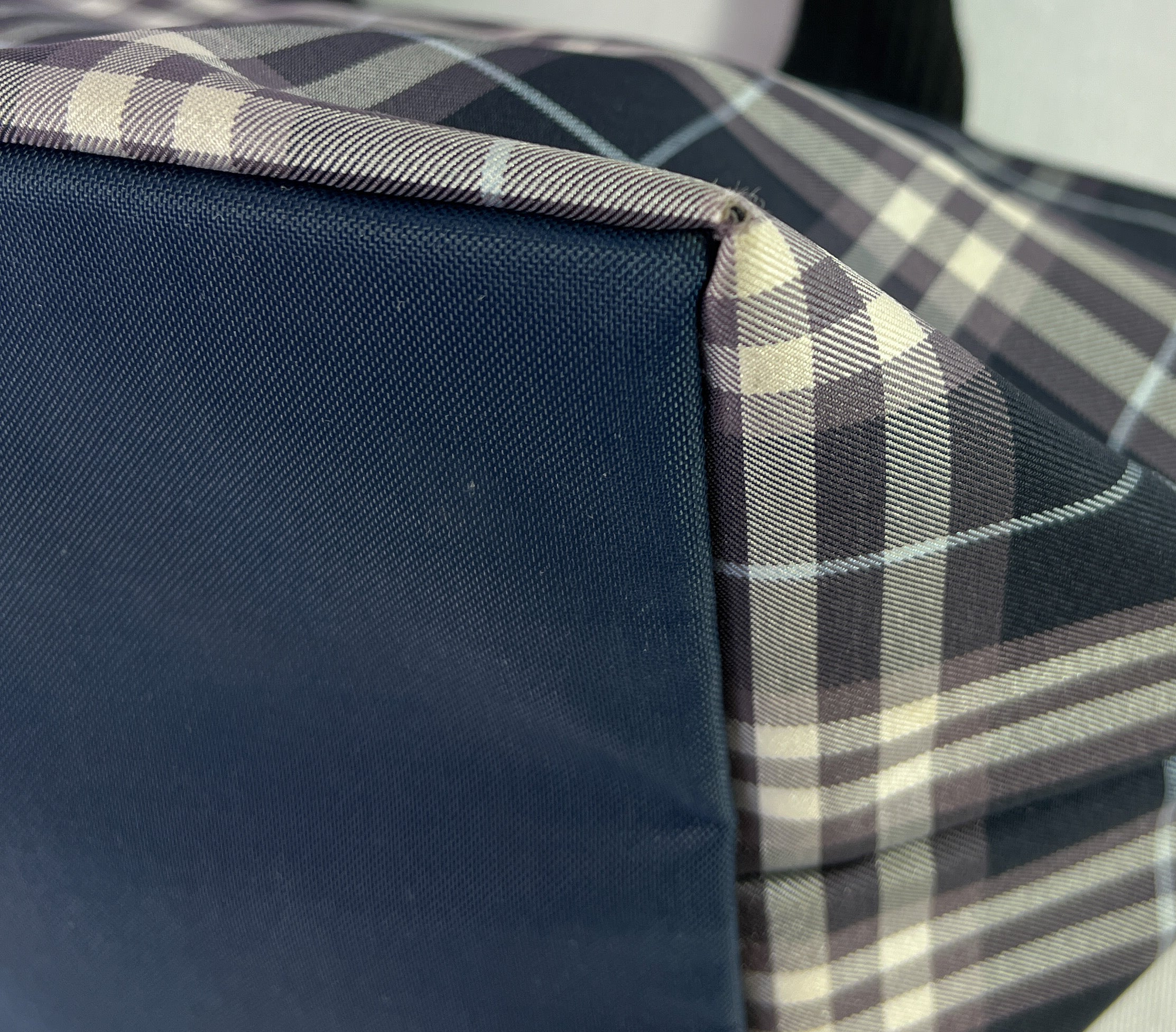 Burberry navy plaid vintage Blue Label tote